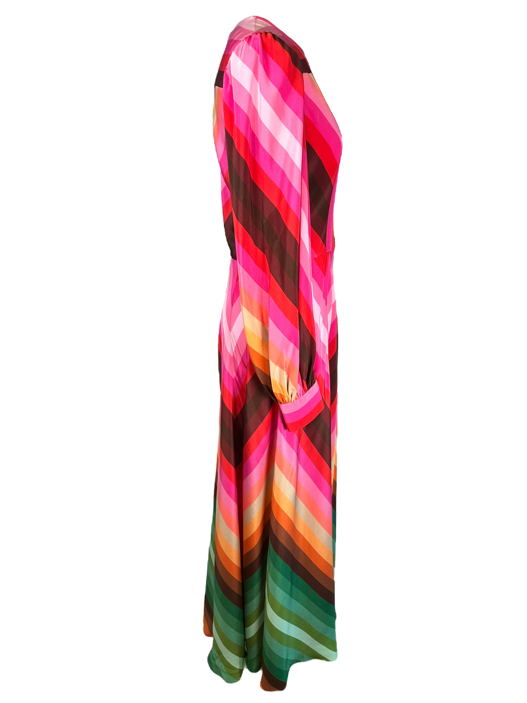 Valentino Garavani Long-Sleeve Rainbow-Print Maxi Dress