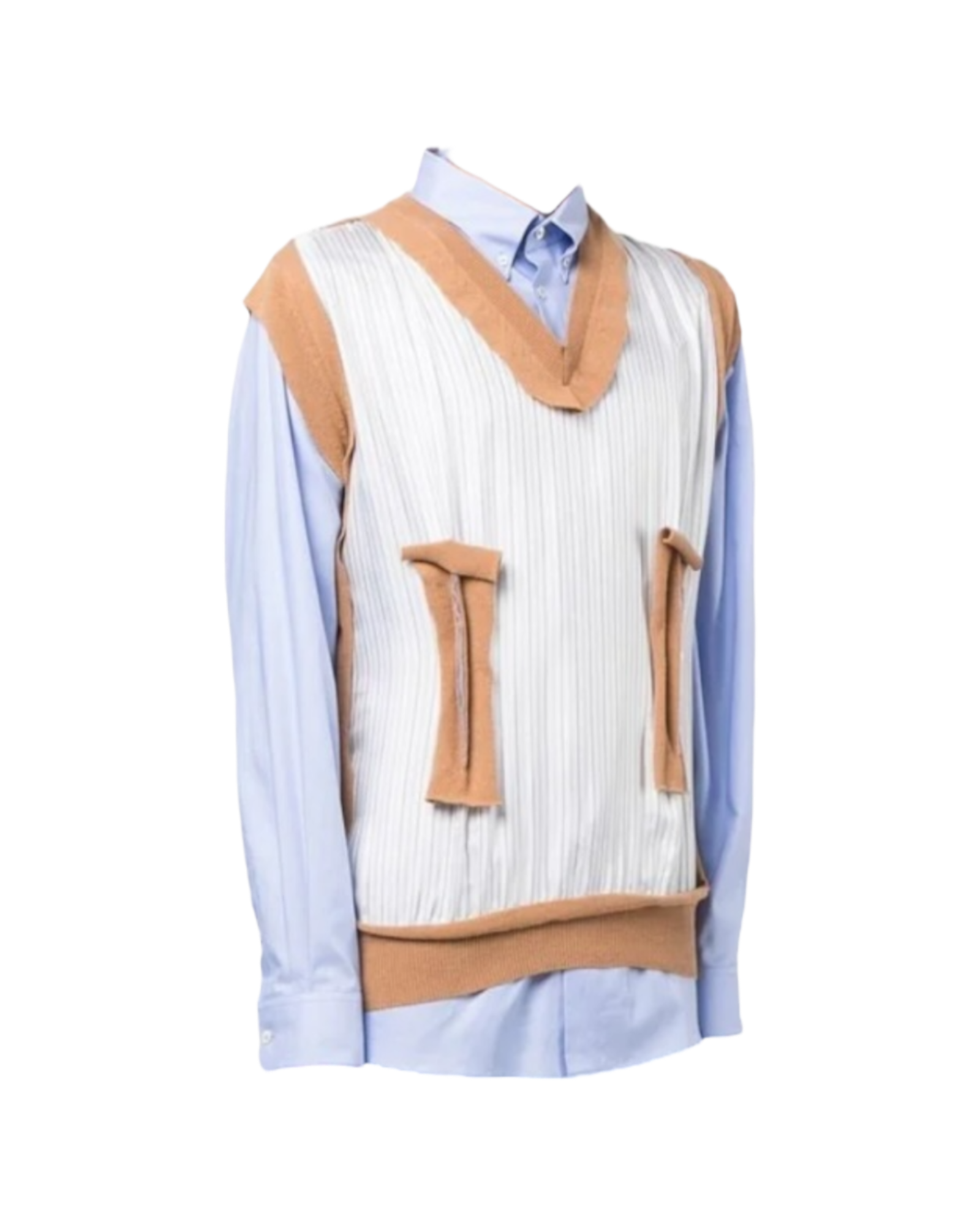 Maison Margiela Blue Spliced Oxford Shirt
