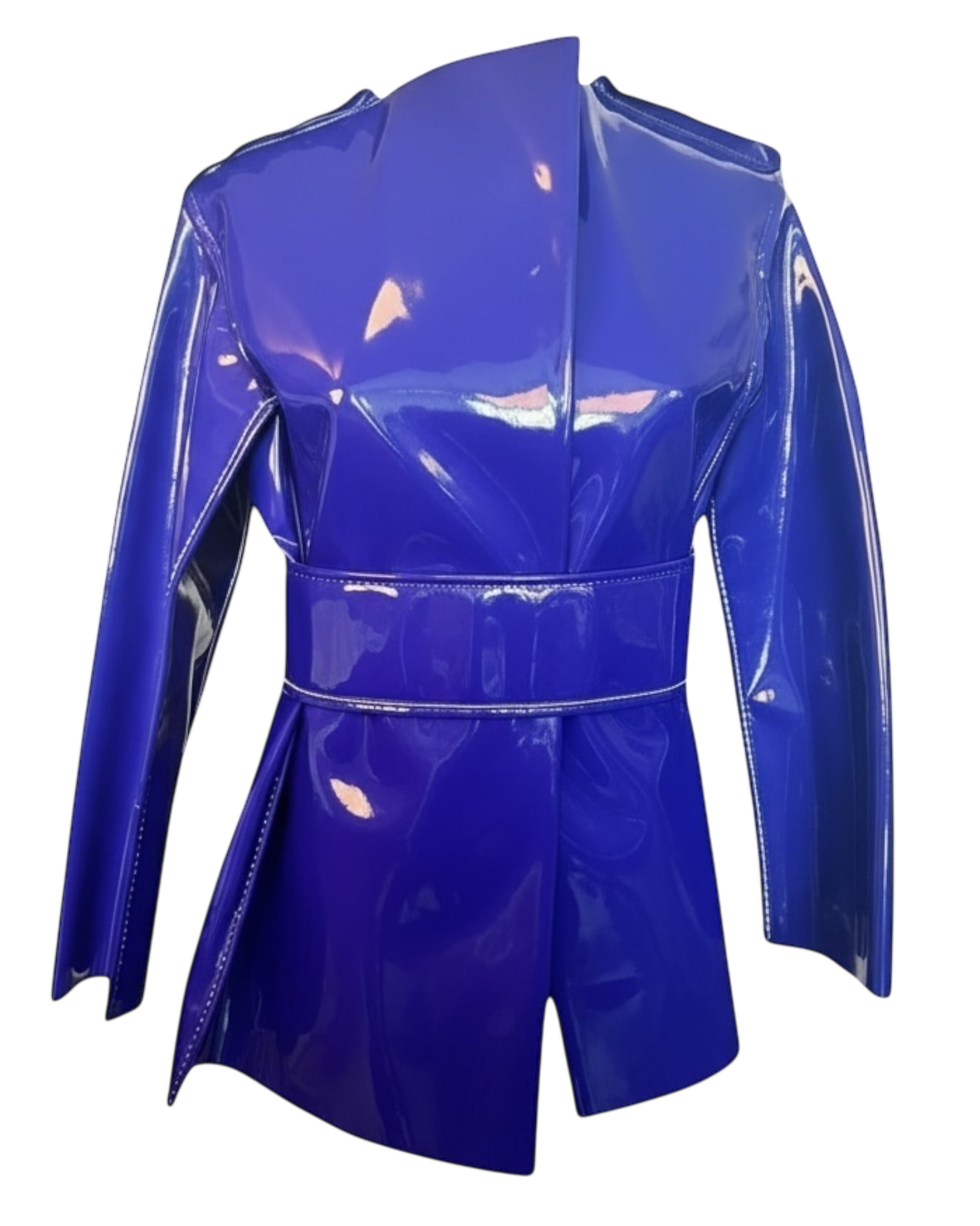 Marni AW18 “Sculpted Vinyl Belted Coat” - Purple