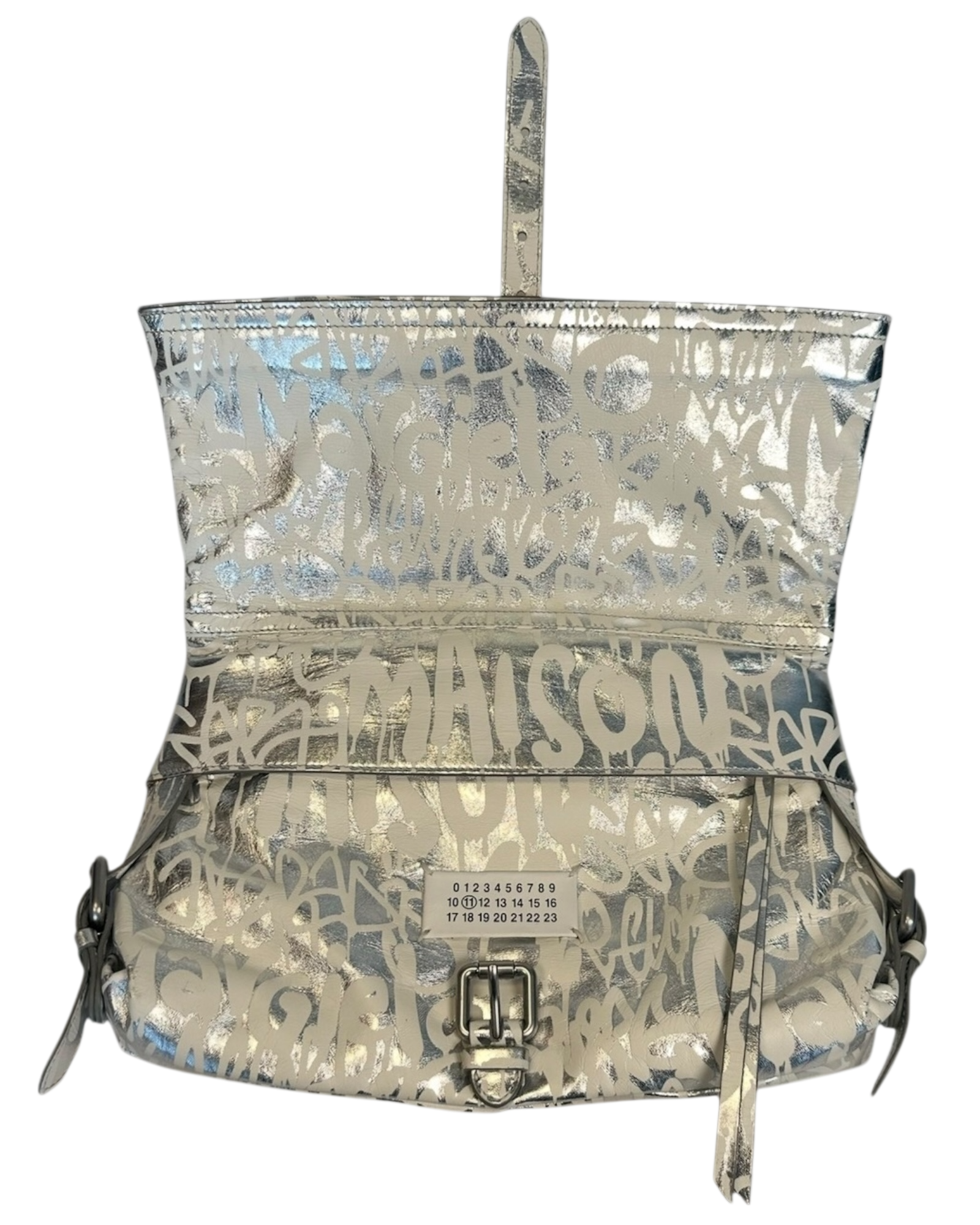 Maison Margiela Crinkle Leather Graffiti Clutch