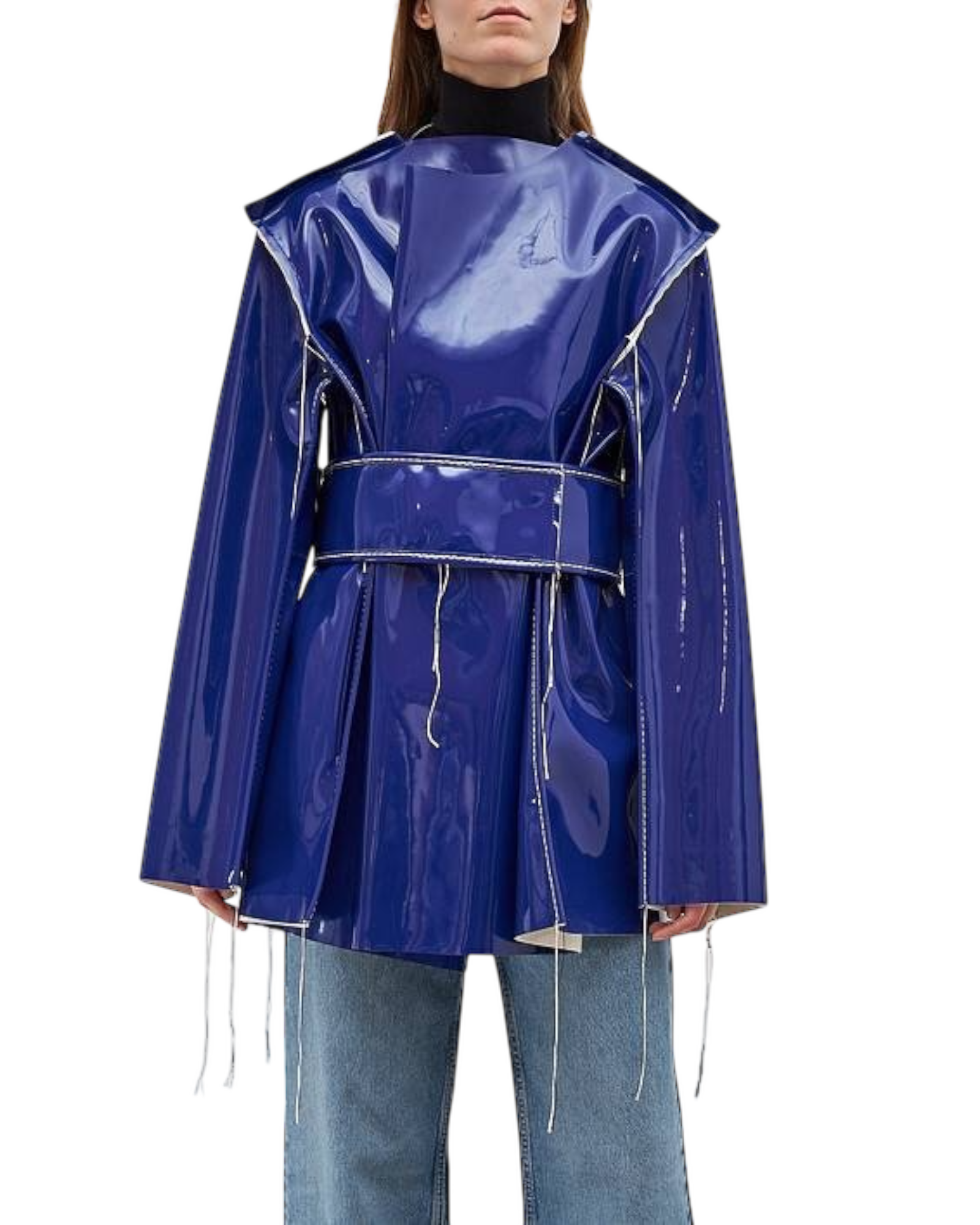 Marni AW18 “Sculpted Vinyl Belted Coat” - Purple