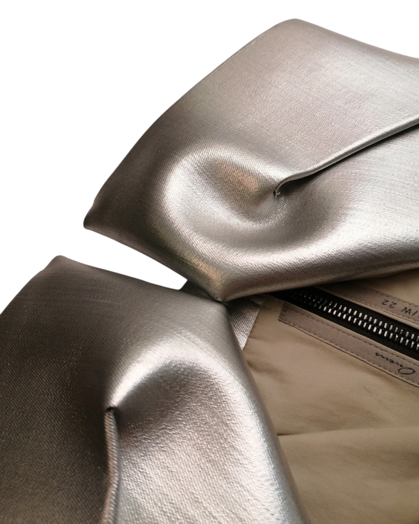 Rick Owens Silver Strapless Prong Cutout Gown