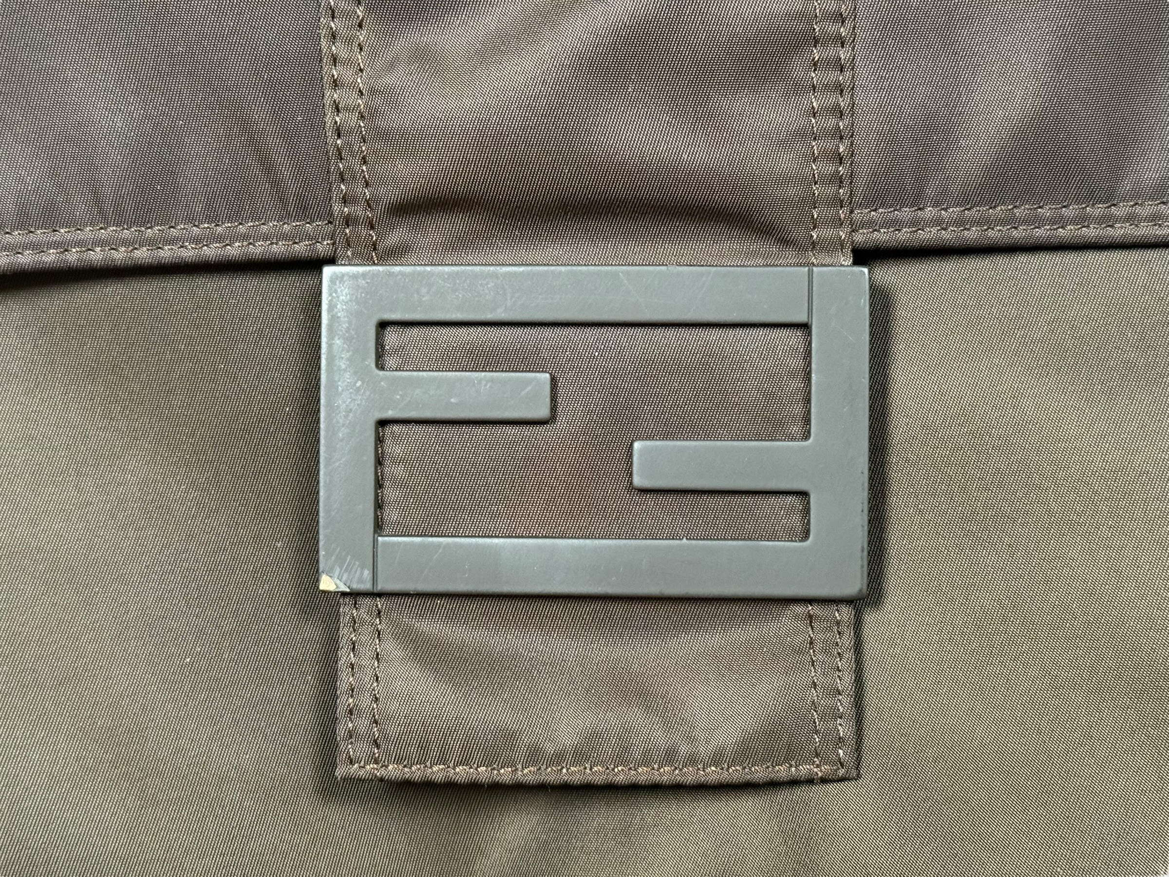 Fendi Econyl Nylon Cuoio Romano Monochrome Messenger Bag