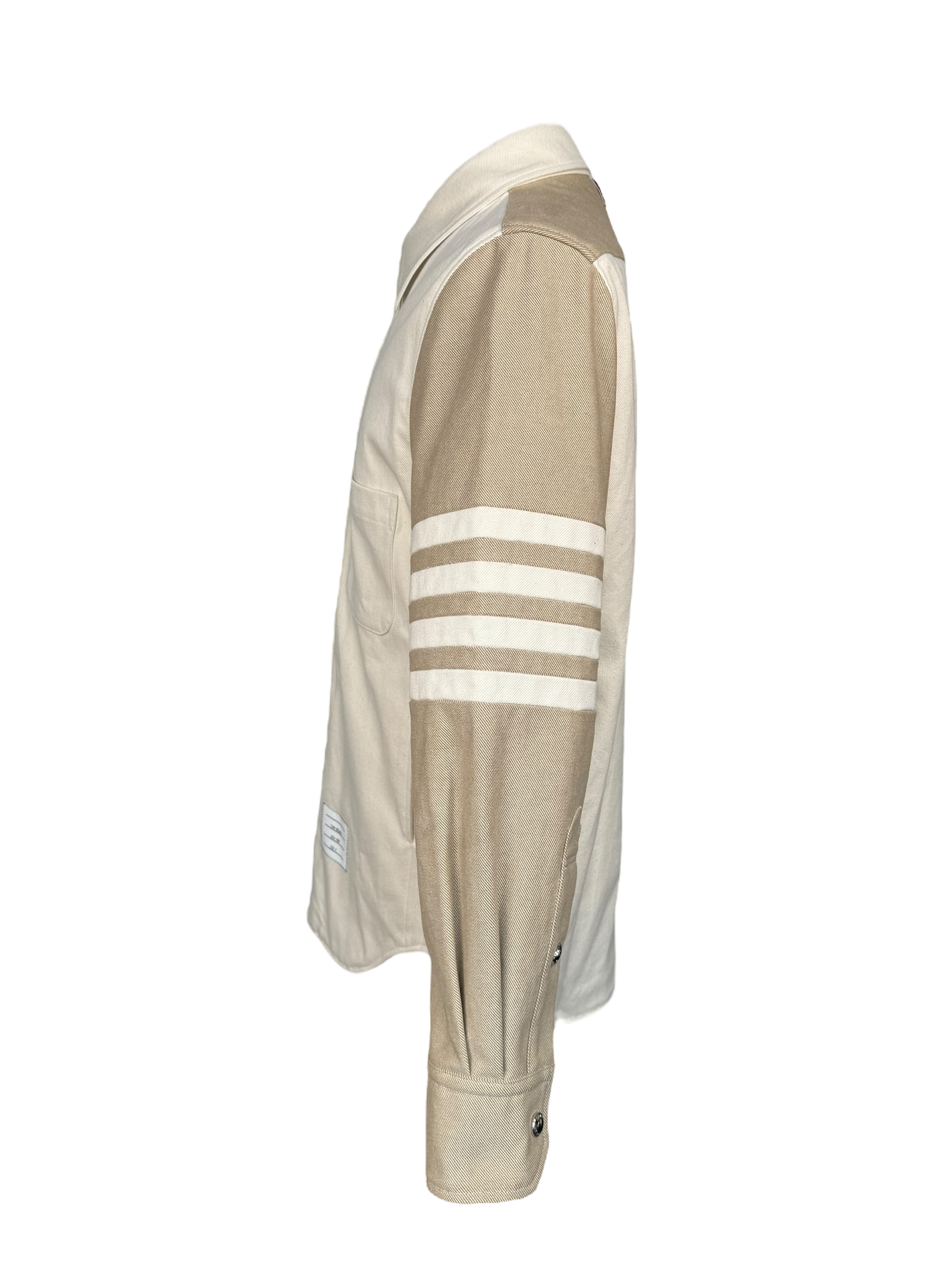 Thom Browne Fun-Mix Selvedge Denim Snap Front Shirt Jacket