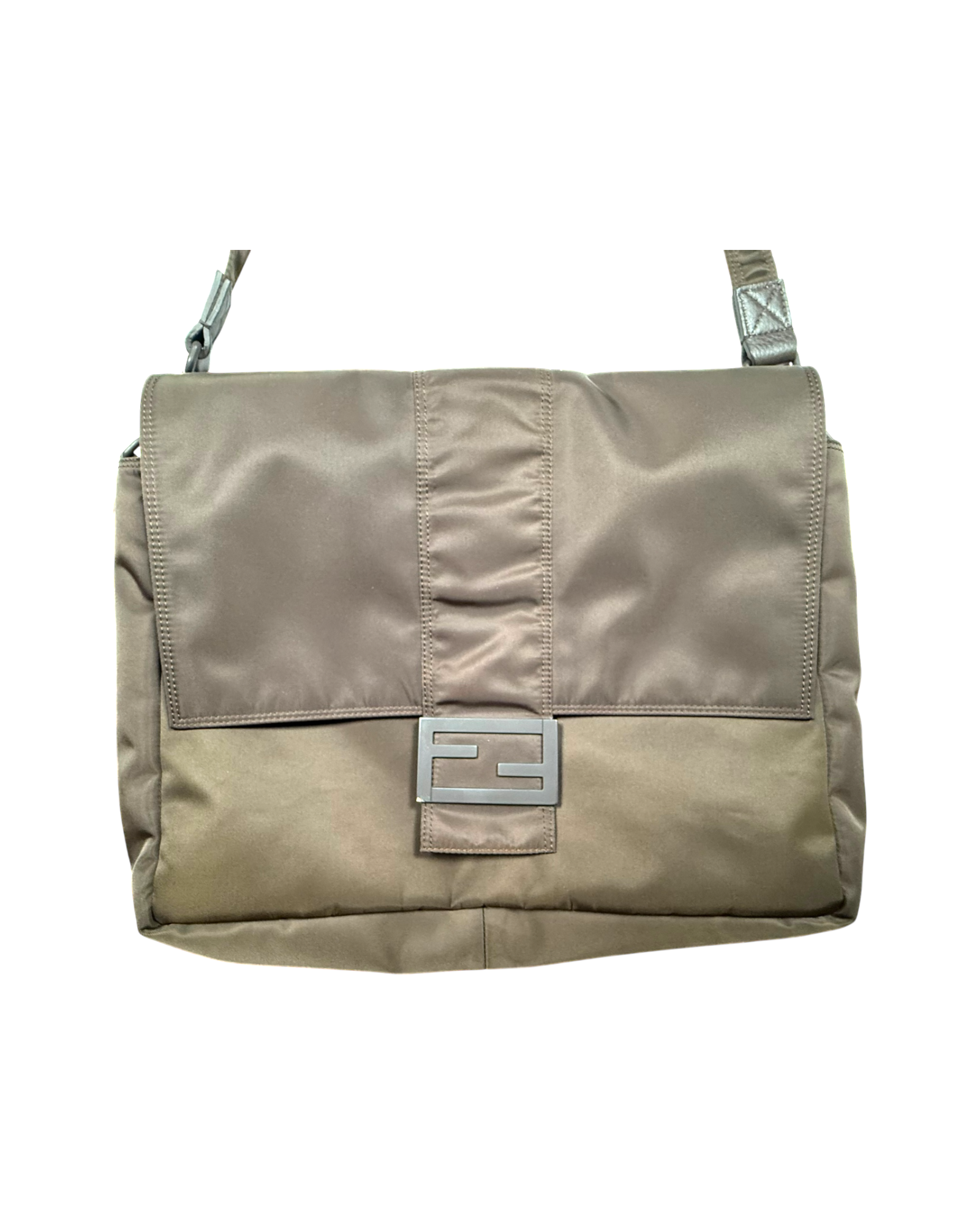 Fendi Econyl Nylon Cuoio Romano Monochrome Messenger Bag
