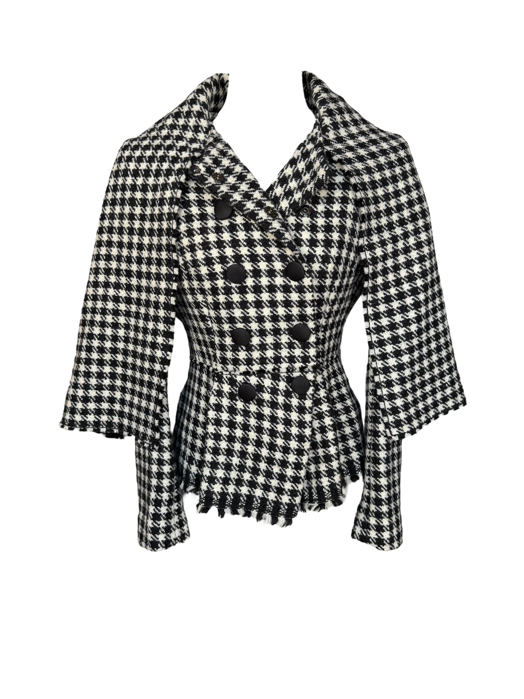 Dolce & Gabbana Double-breasted Houndstooth Wool-Blend Tweed Jacket