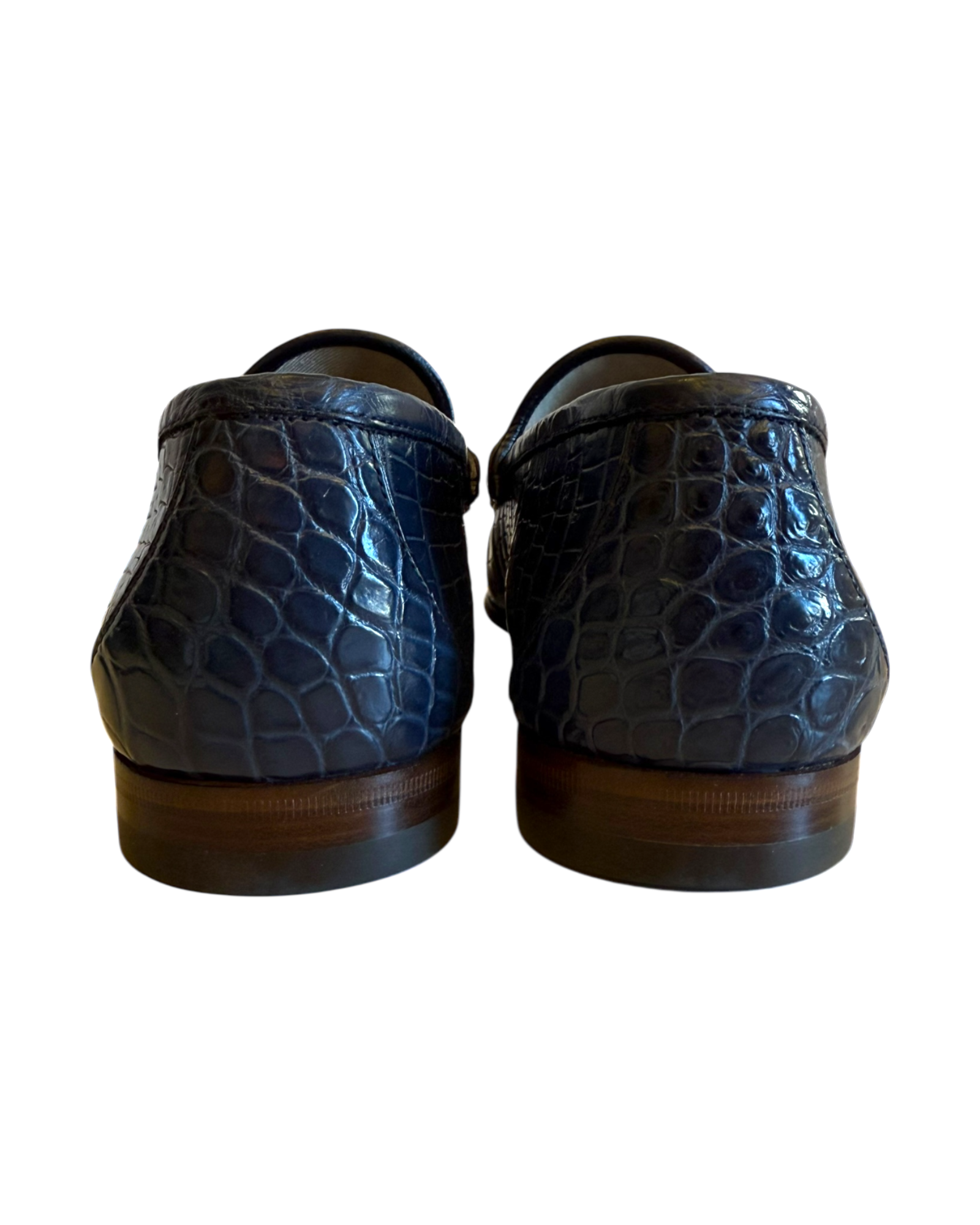 Gucci 1953 Horsebit Crocodile Loafers in Blue