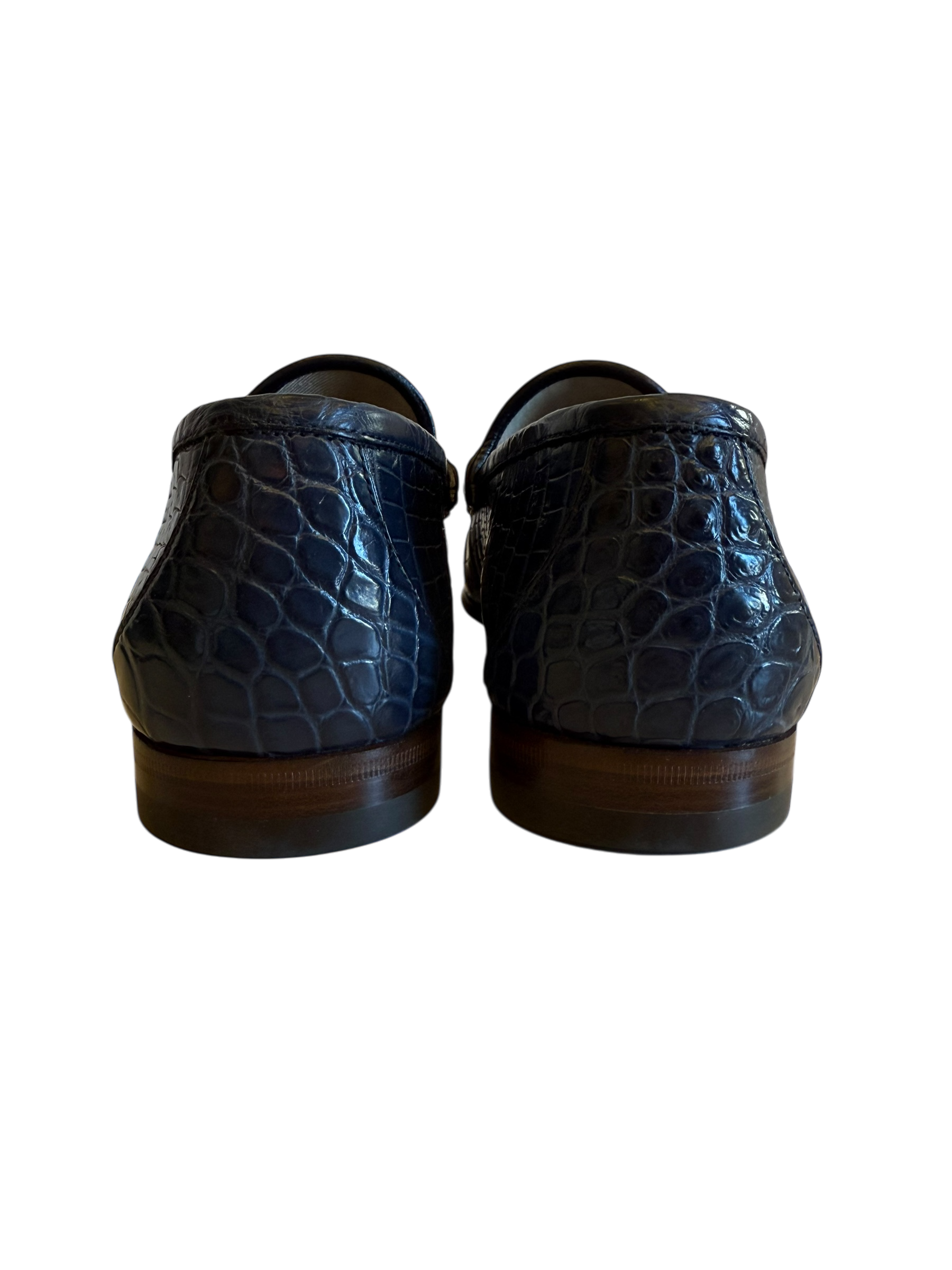 Gucci Jordaan Crocodile Loafer in Blue