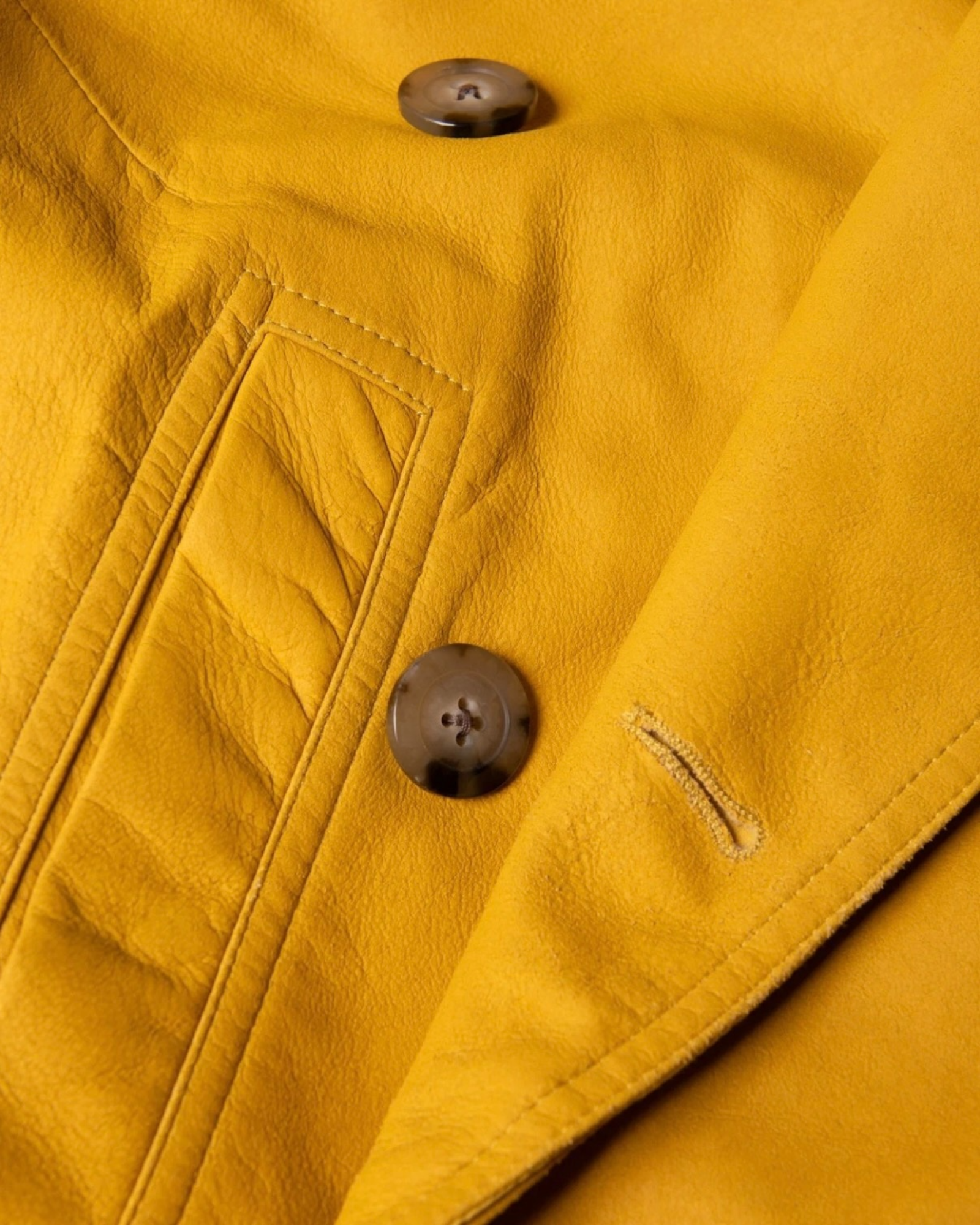 Rick Owens Belted Cropped Trench in Yellow Suede