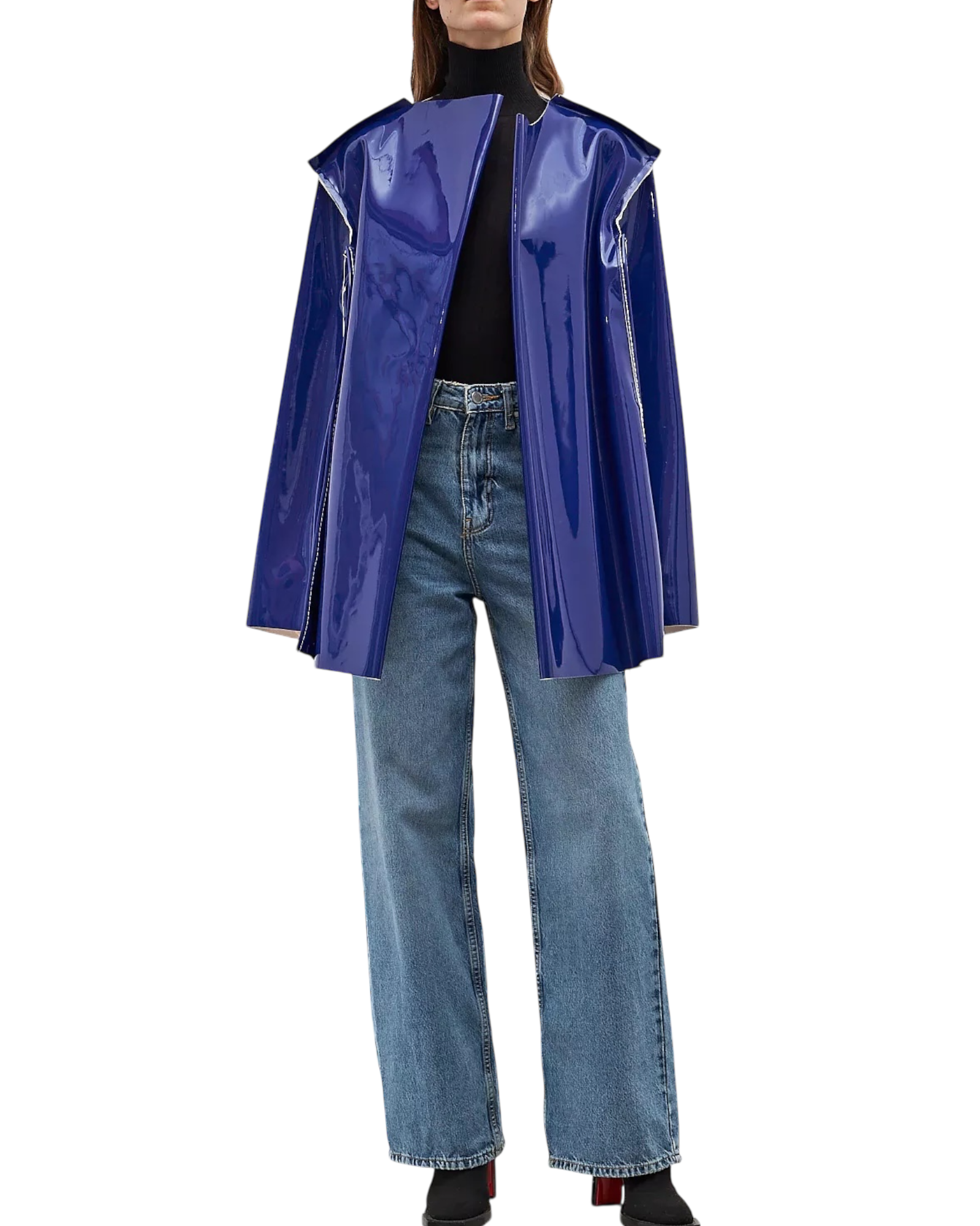 Marni AW18 “Sculpted Vinyl Belted Coat” - Purple