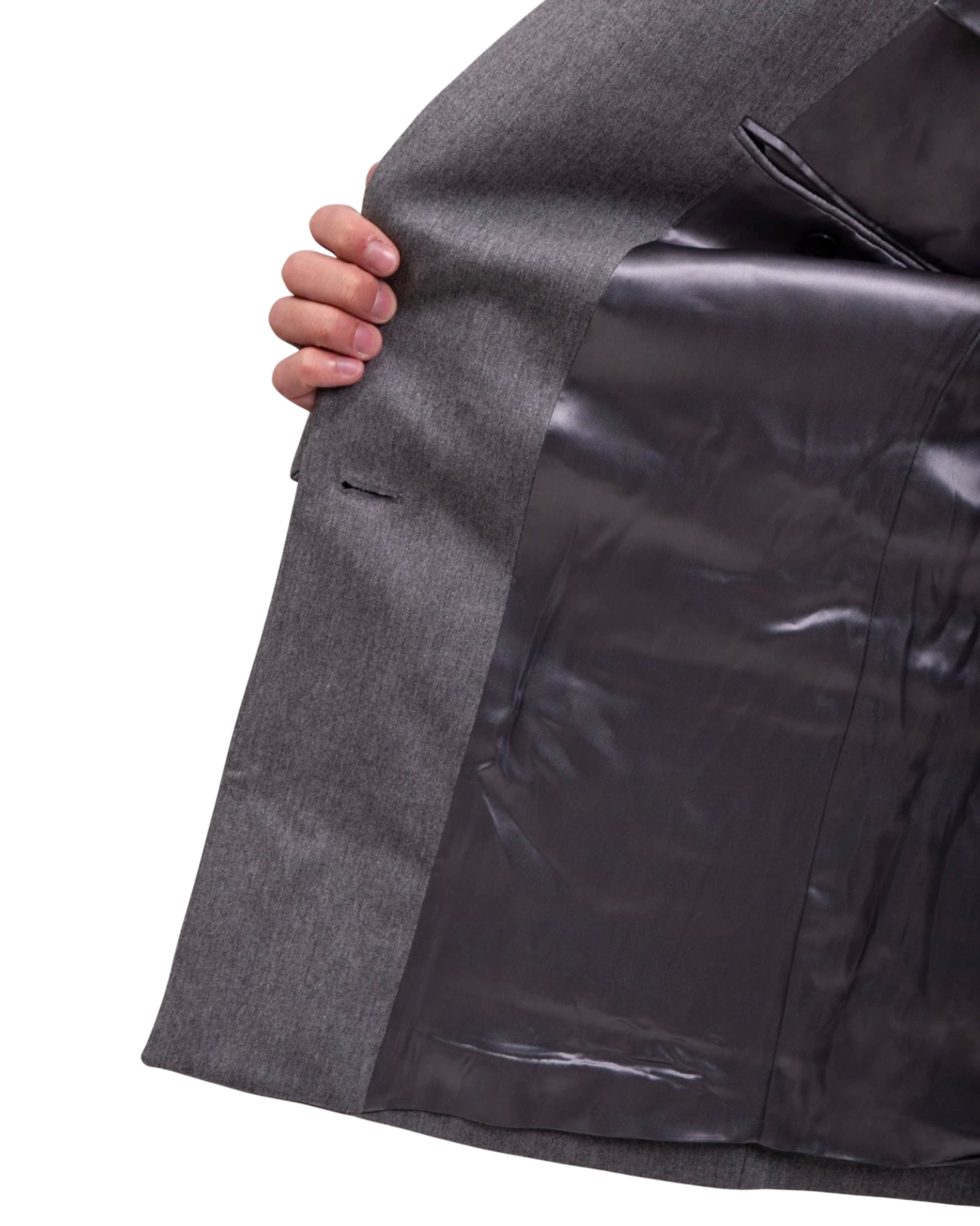 Balmain Double-Crepe Side-Belt Blazer in Grey