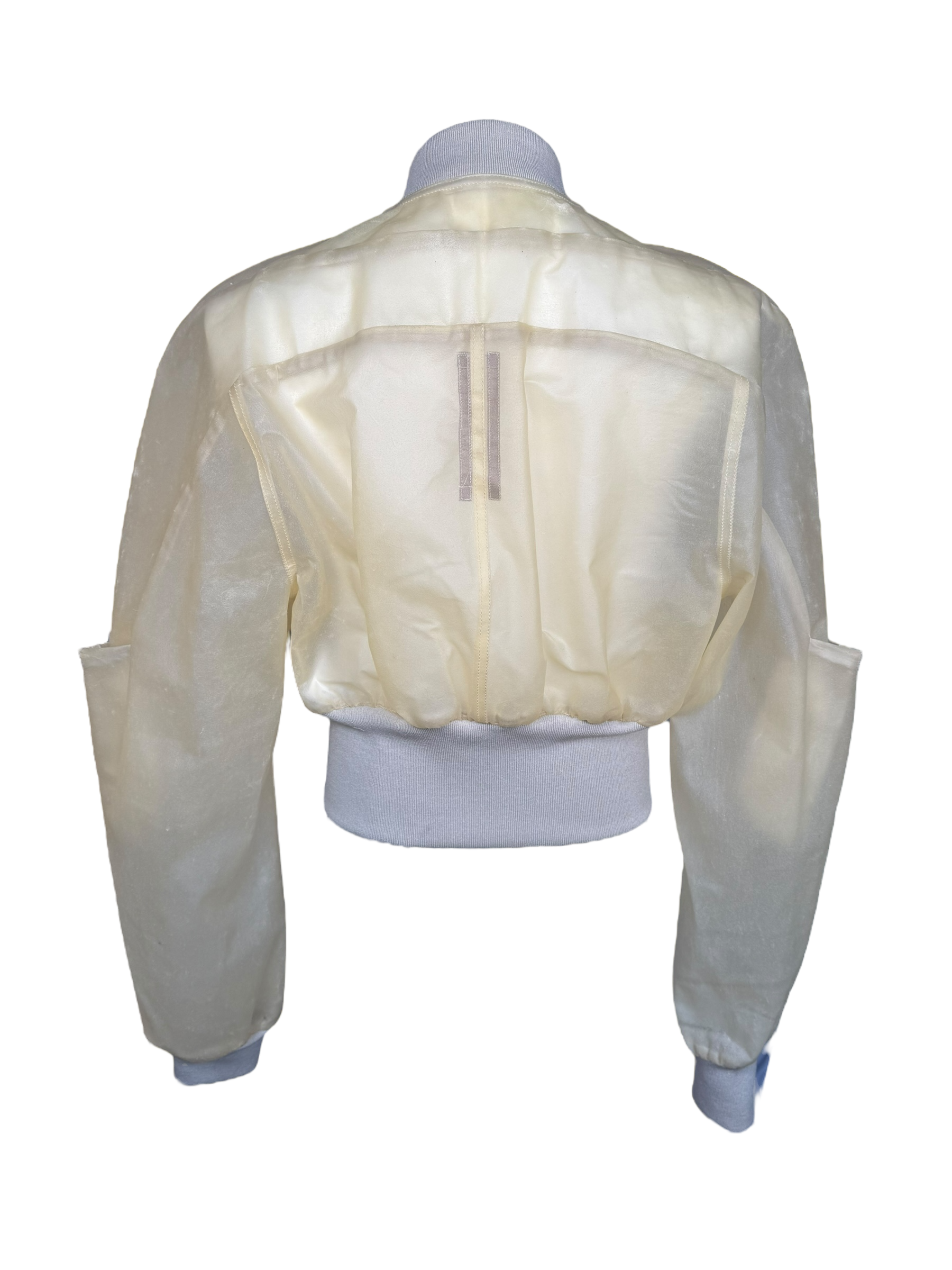 Rick Owens Girdered Bomber Cropped in Transparent Leather