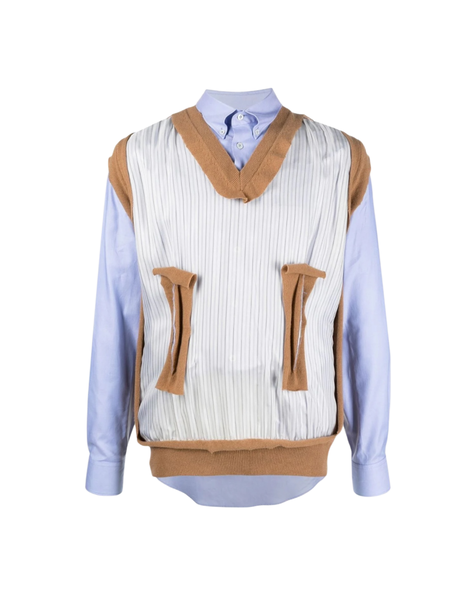 Maison Margiela Blue Spliced Oxford Shirt