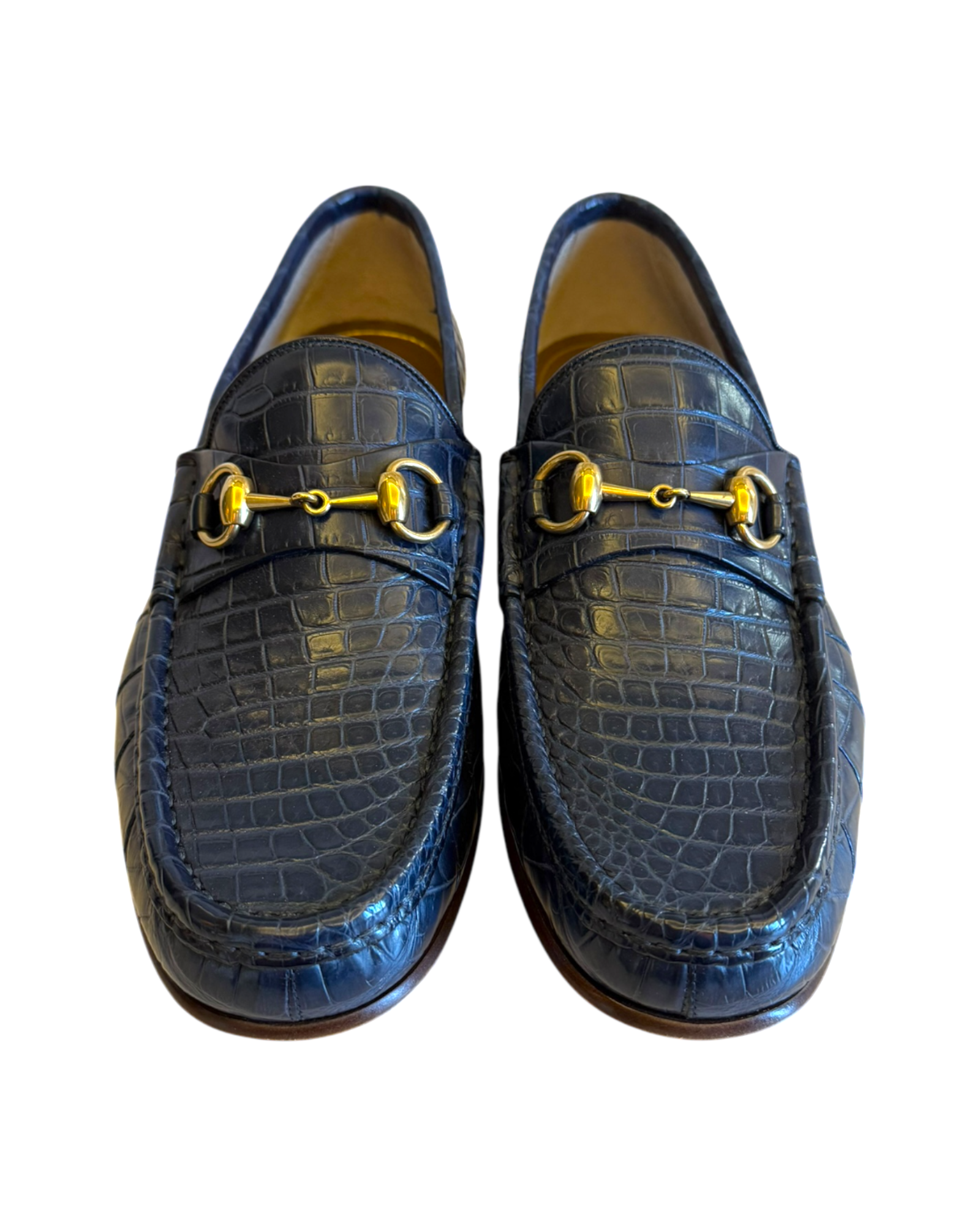 Gucci 1953 Horsebit Crocodile Loafers in Blue