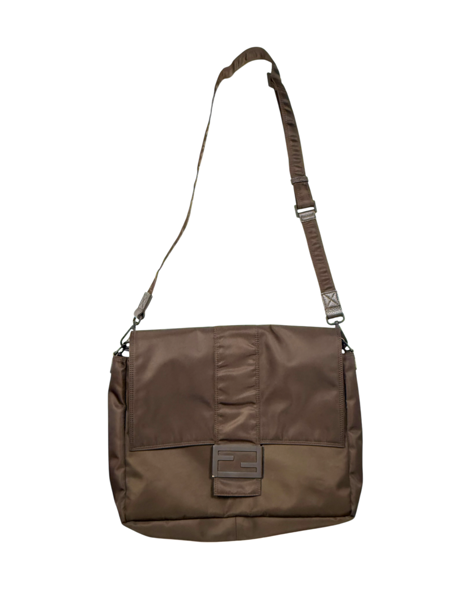 Fendi Econyl Nylon Cuoio Romano Monochrome Messenger Bag