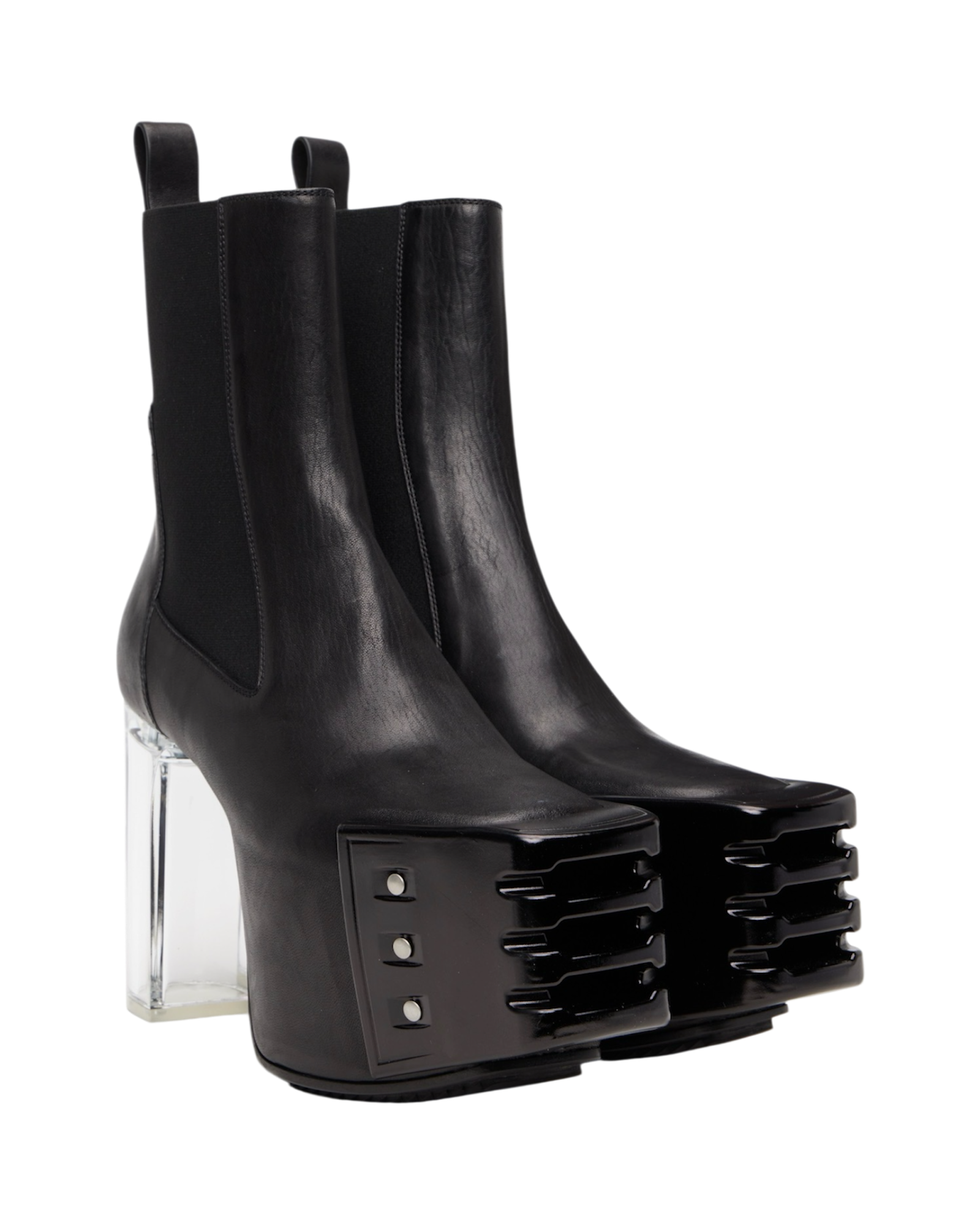 Rick Owens Leather Kiss Boots in Black