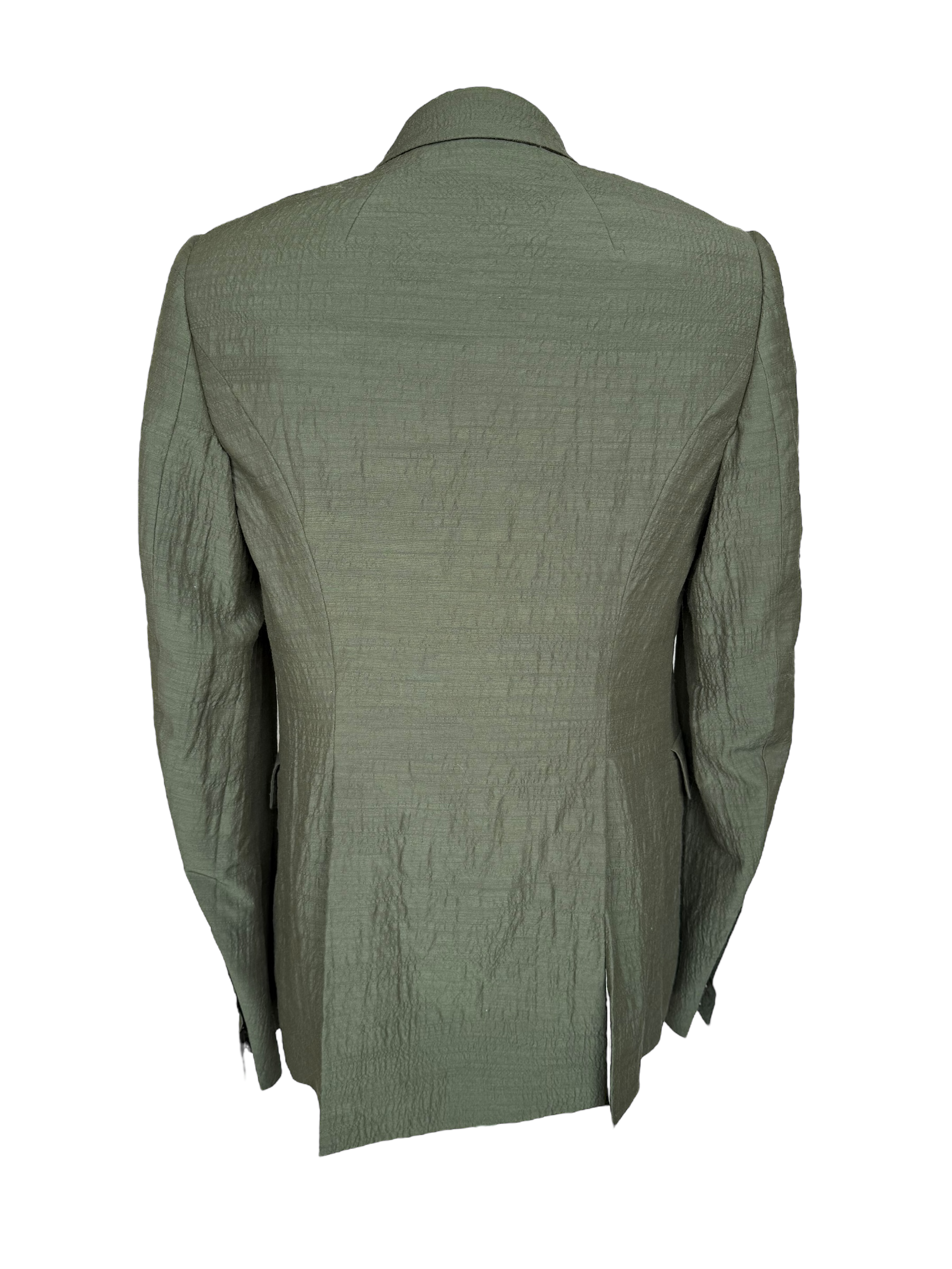 Rick Owens Doubled-breasted Crinkled Wool Blend Blazer