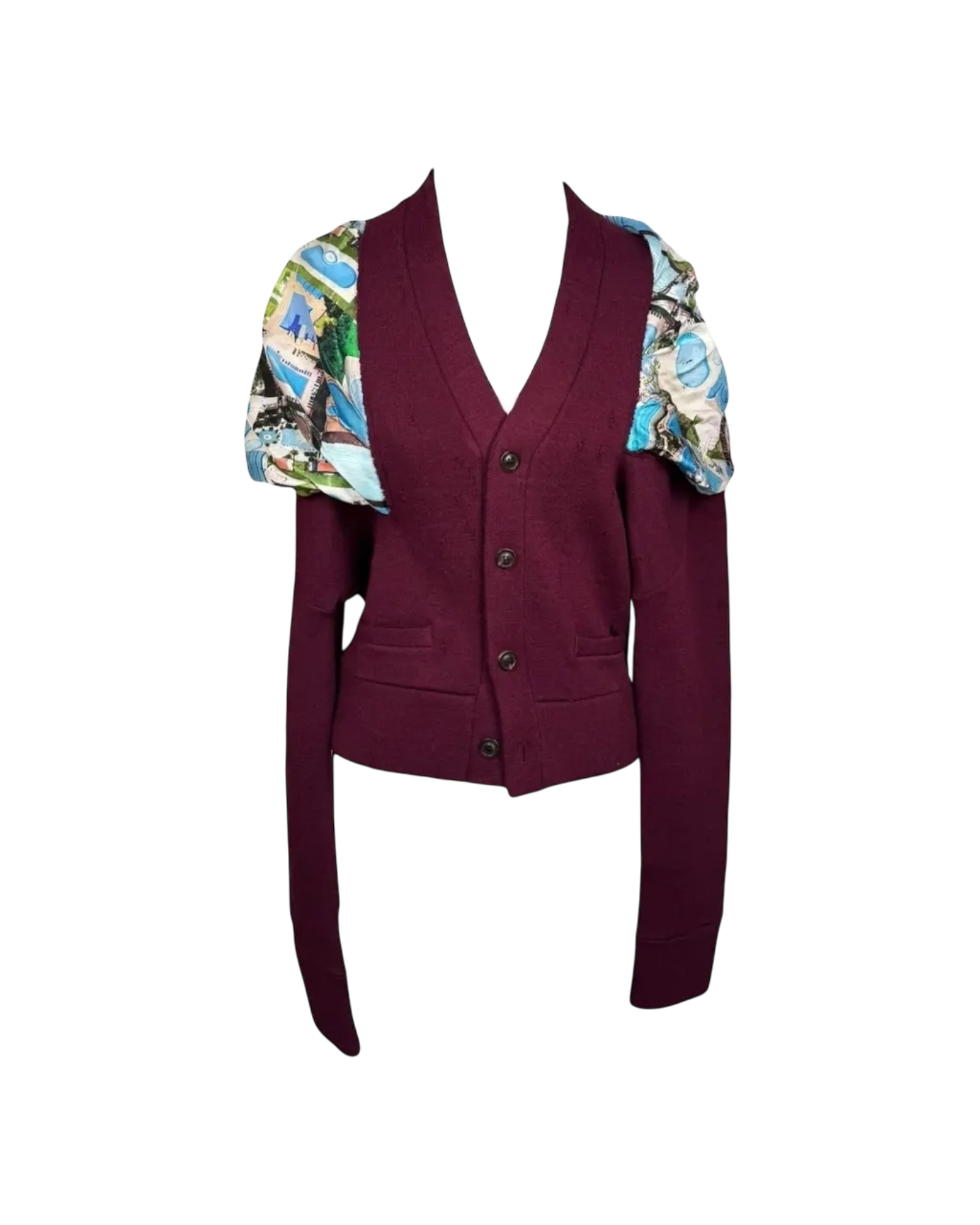 Maison Margiela Wool Scarf Distressed Cardigan