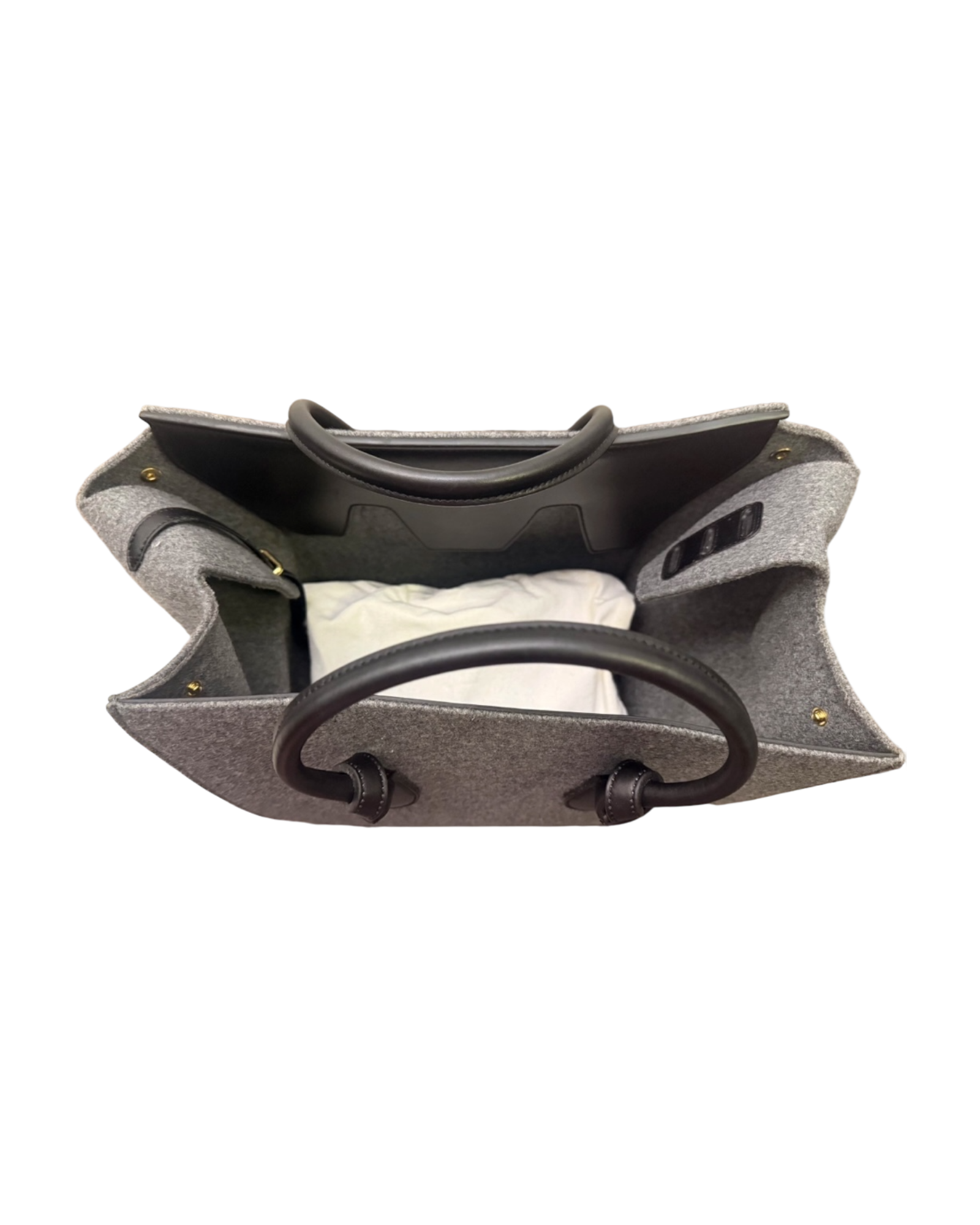 Celine Tie Bag in Felt & Calfskin Leather