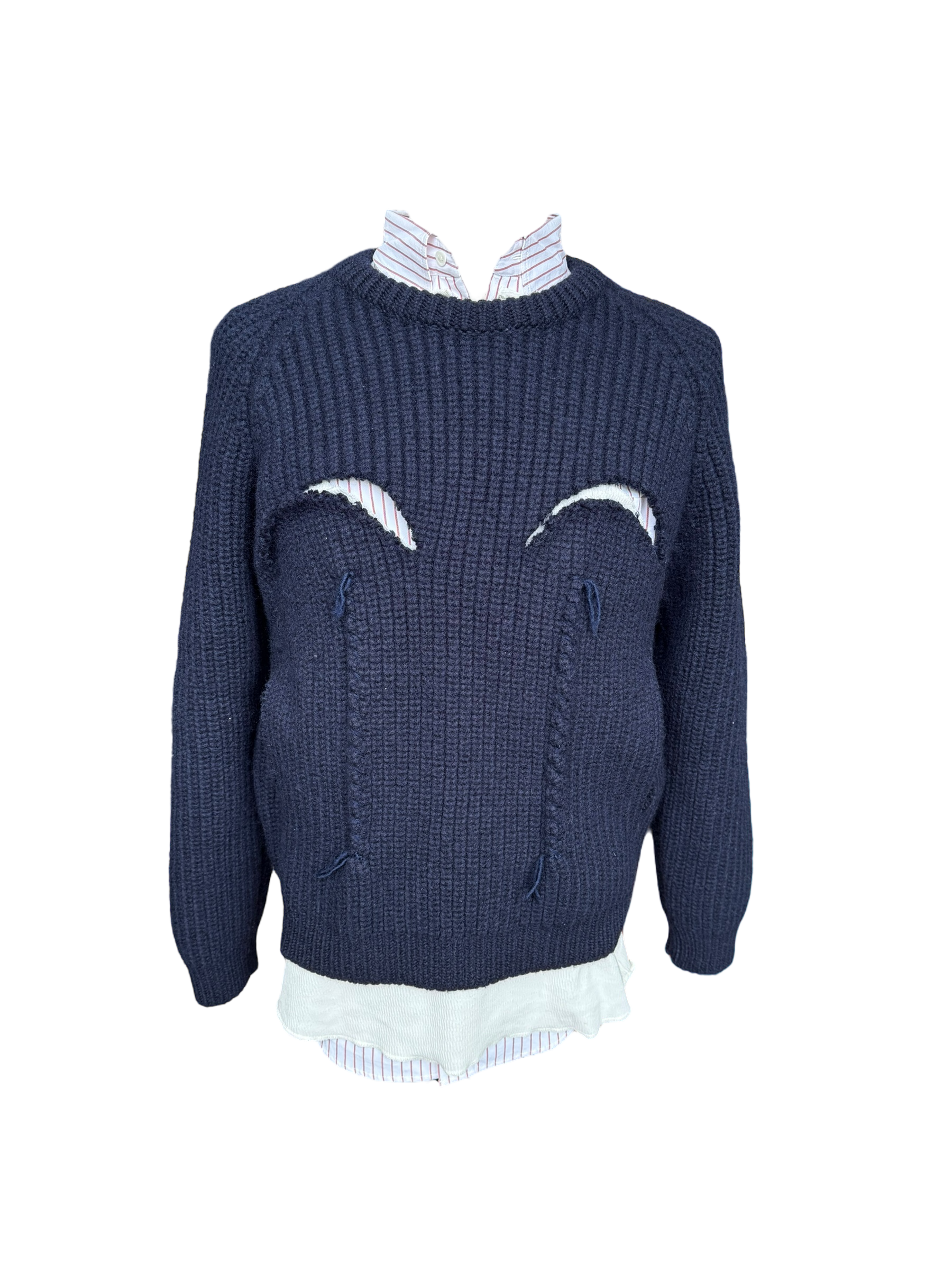 Maison Margiela Navy Layered Three-Piece Sweater