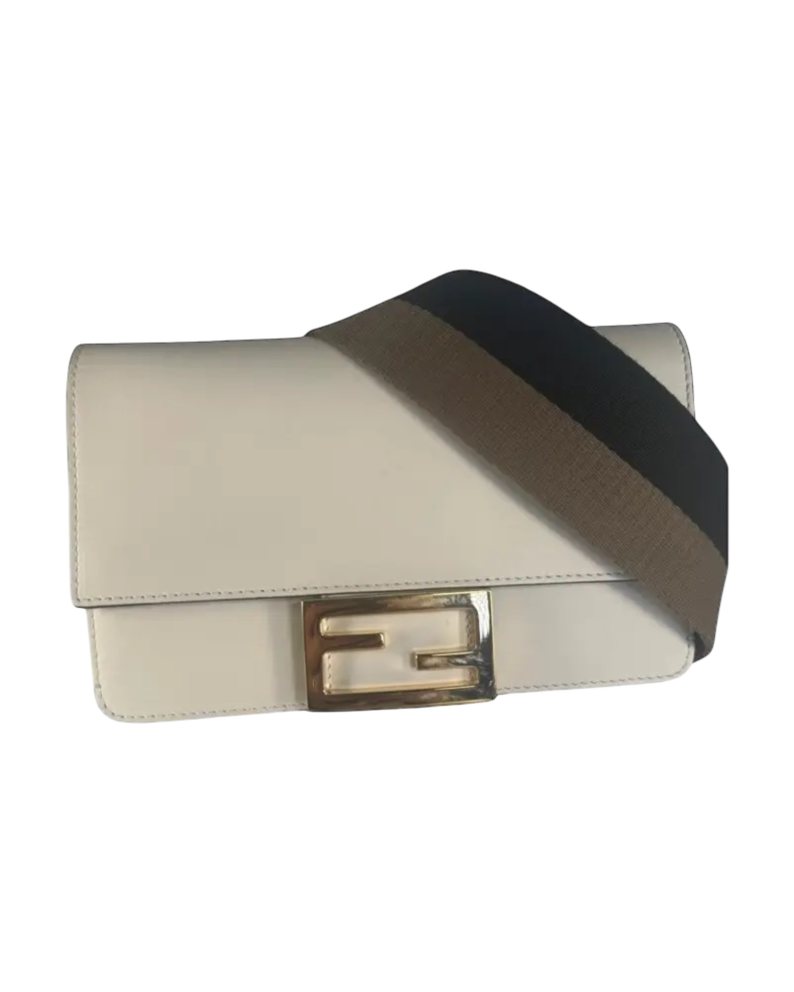 Fendi Flat Baguette in Cream Leather