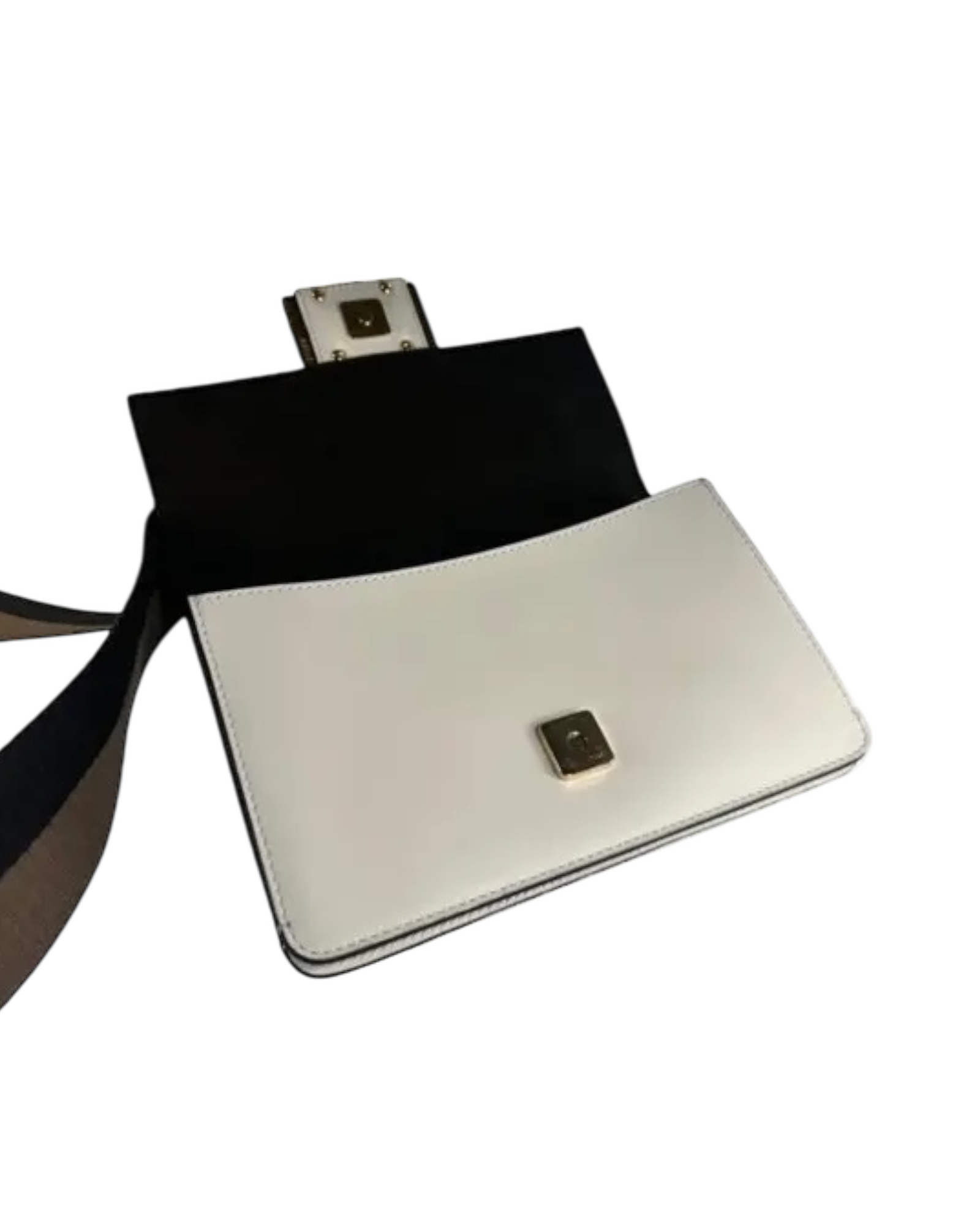 Fendi Flat Baguette in Cream Leather