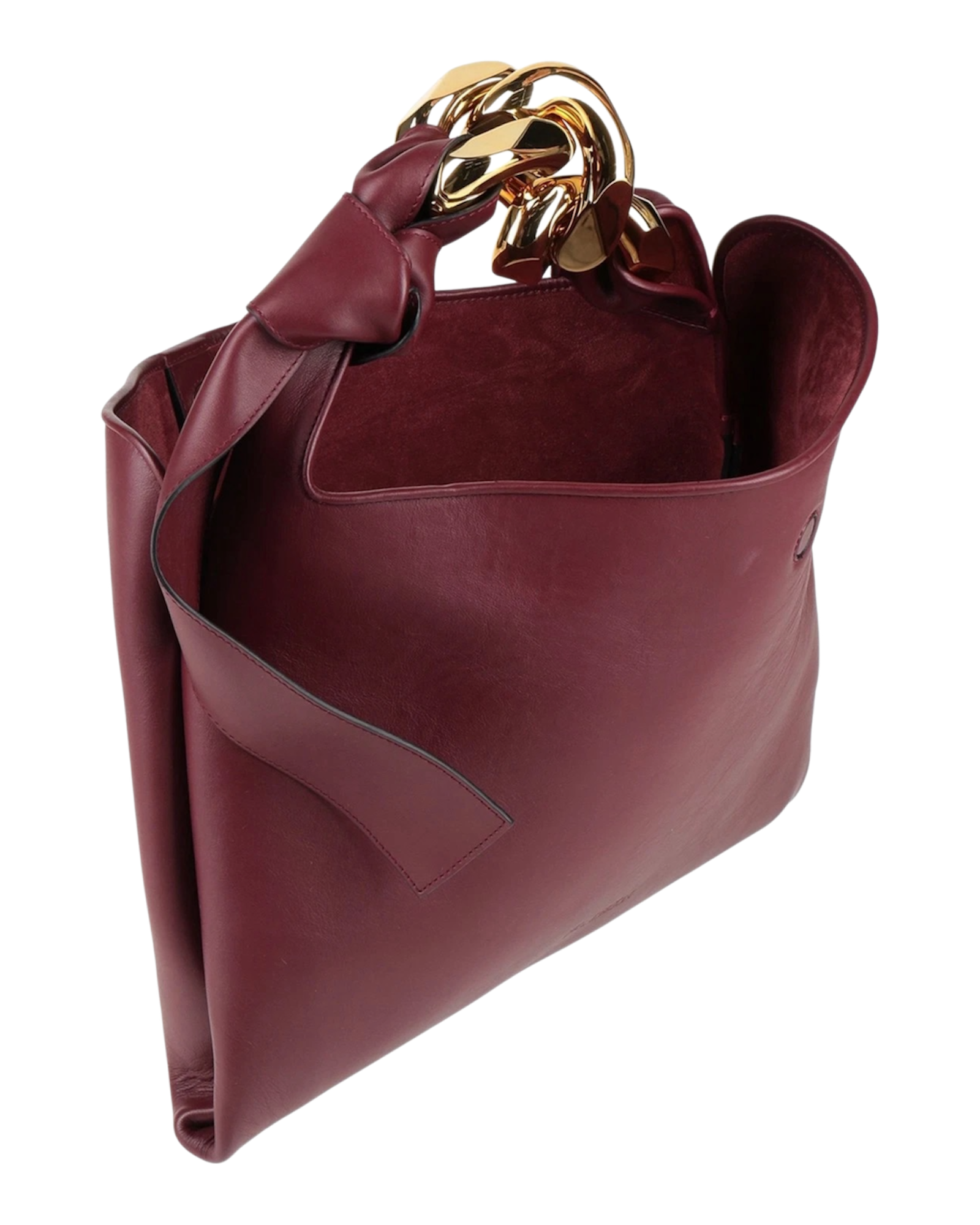 JW Anderson Small Chain Hobo Bag in Burgundy