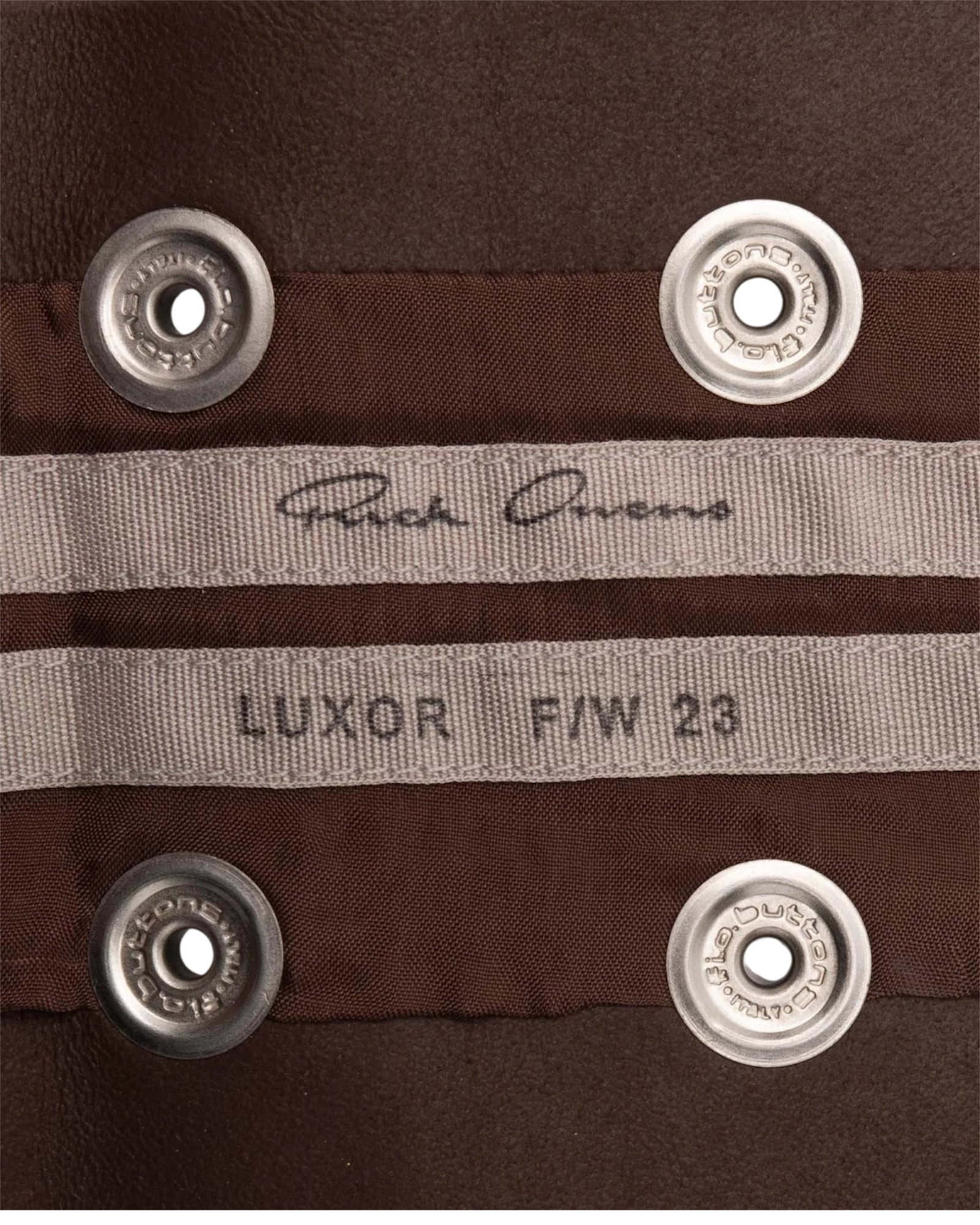 Rick Owens FW23 Luxor Leather Snap Collar in Brown