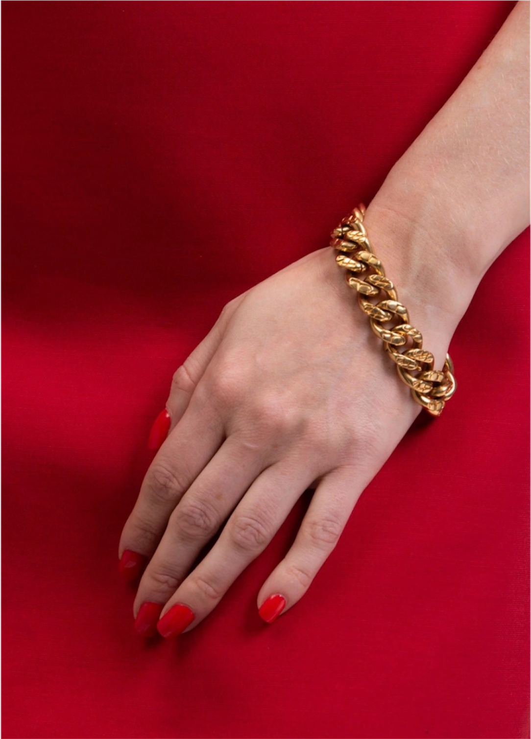 Celine Triomphe Gourmette Bracelet in Gold