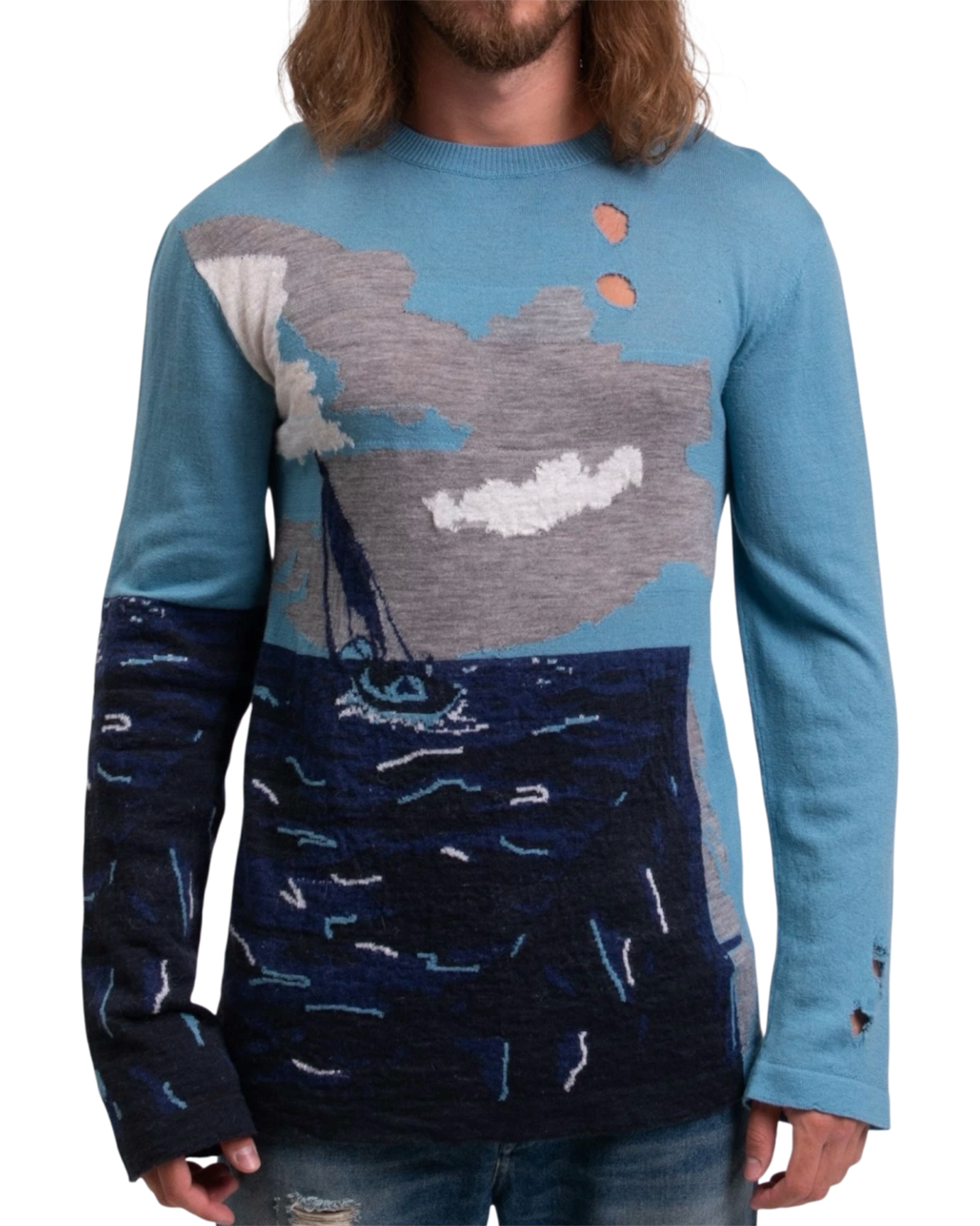 Off-White Destroyed Landscape Jumper