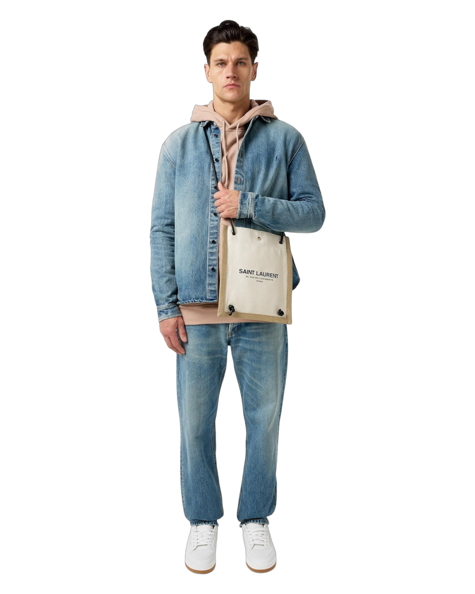 Saint Laurent Université Flat Bag in Linen