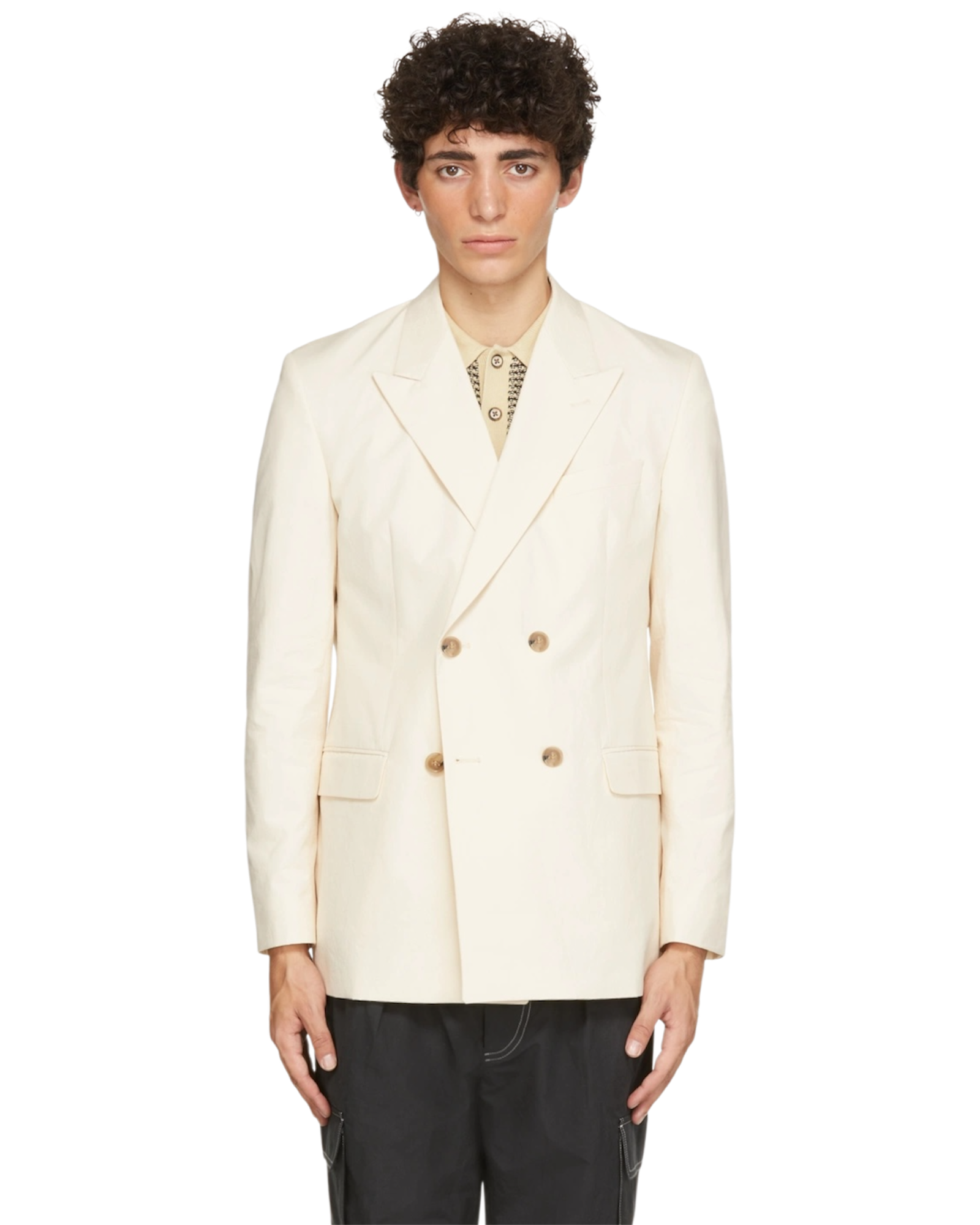 Nanushka Off-White Poplin Malvin Blazer
