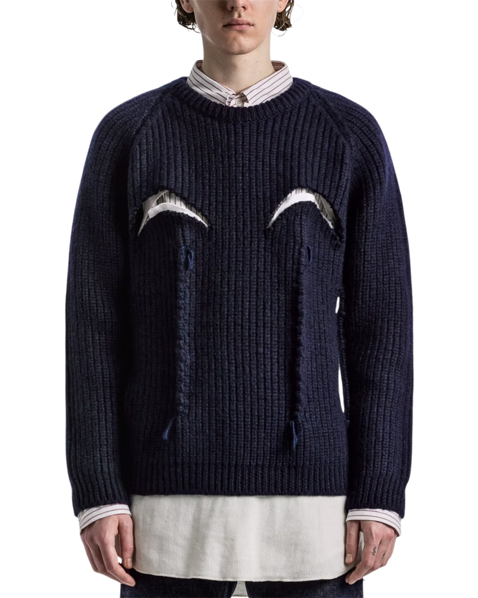 Maison Margiela Navy Layered Three-Piece Sweater