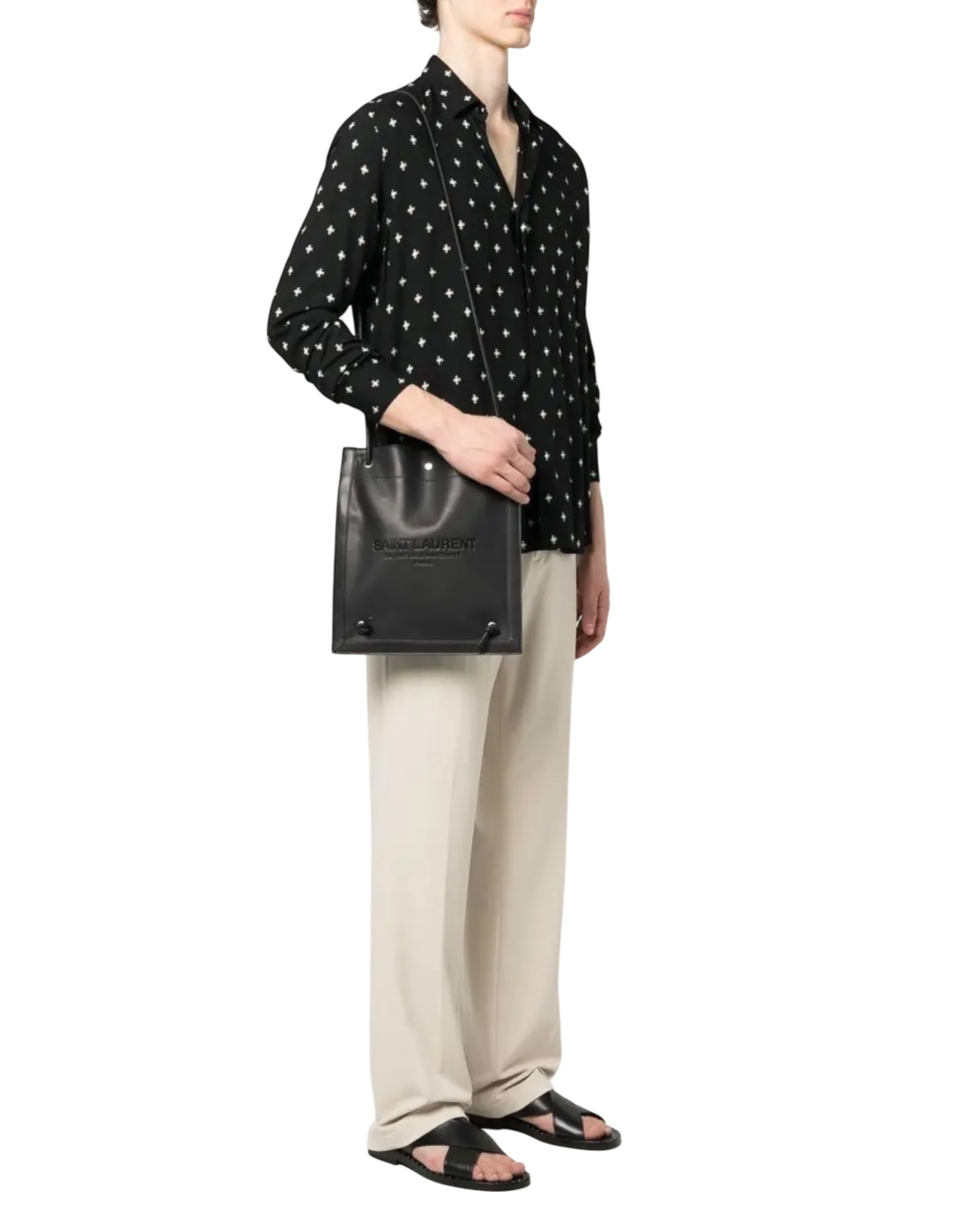 Saint Laurent Universite Flat Crossbody Bag in Vegetable Tanned Leather