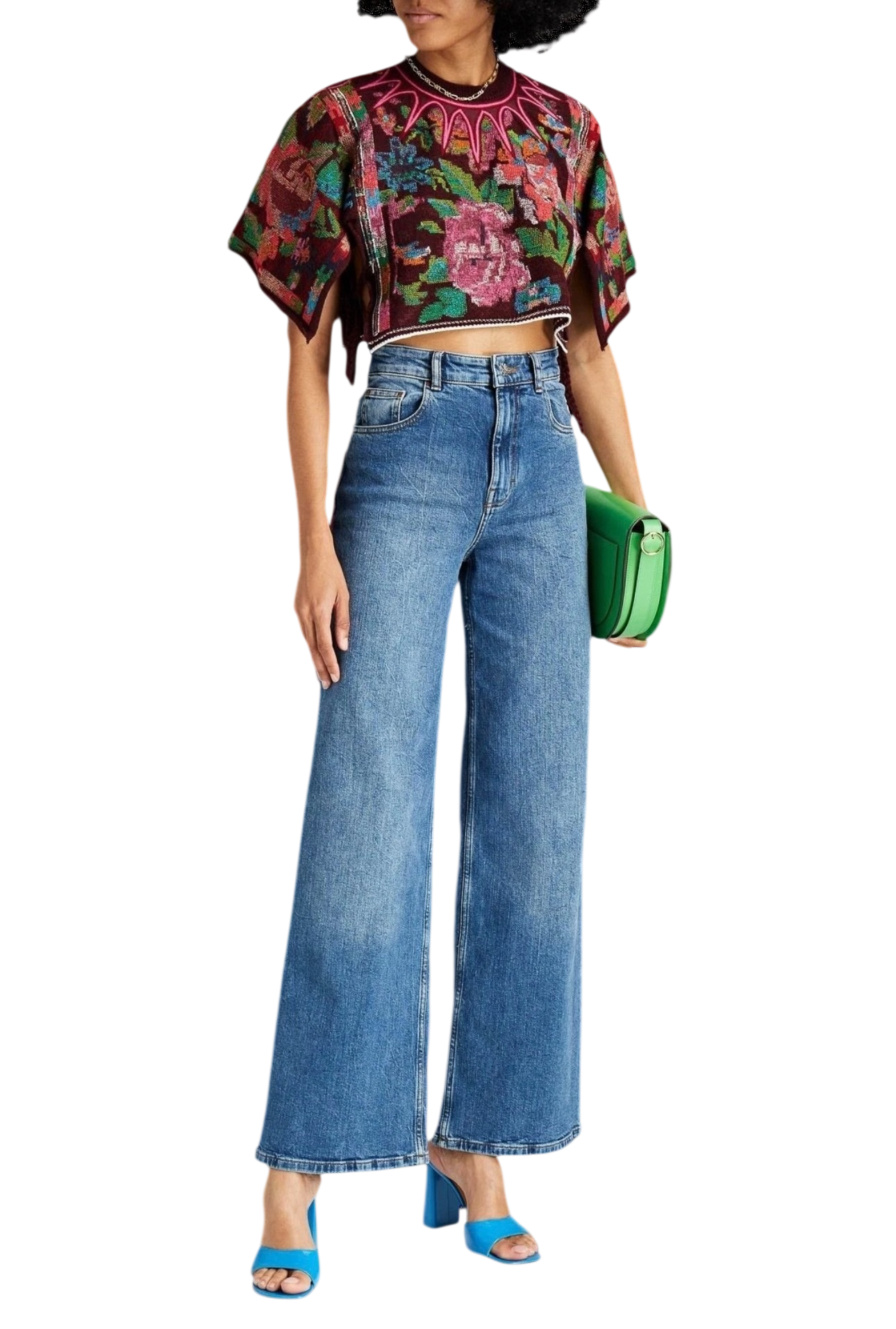 Valentino Embroidered Wool and Cashmere-Blend Crop Top Sweater