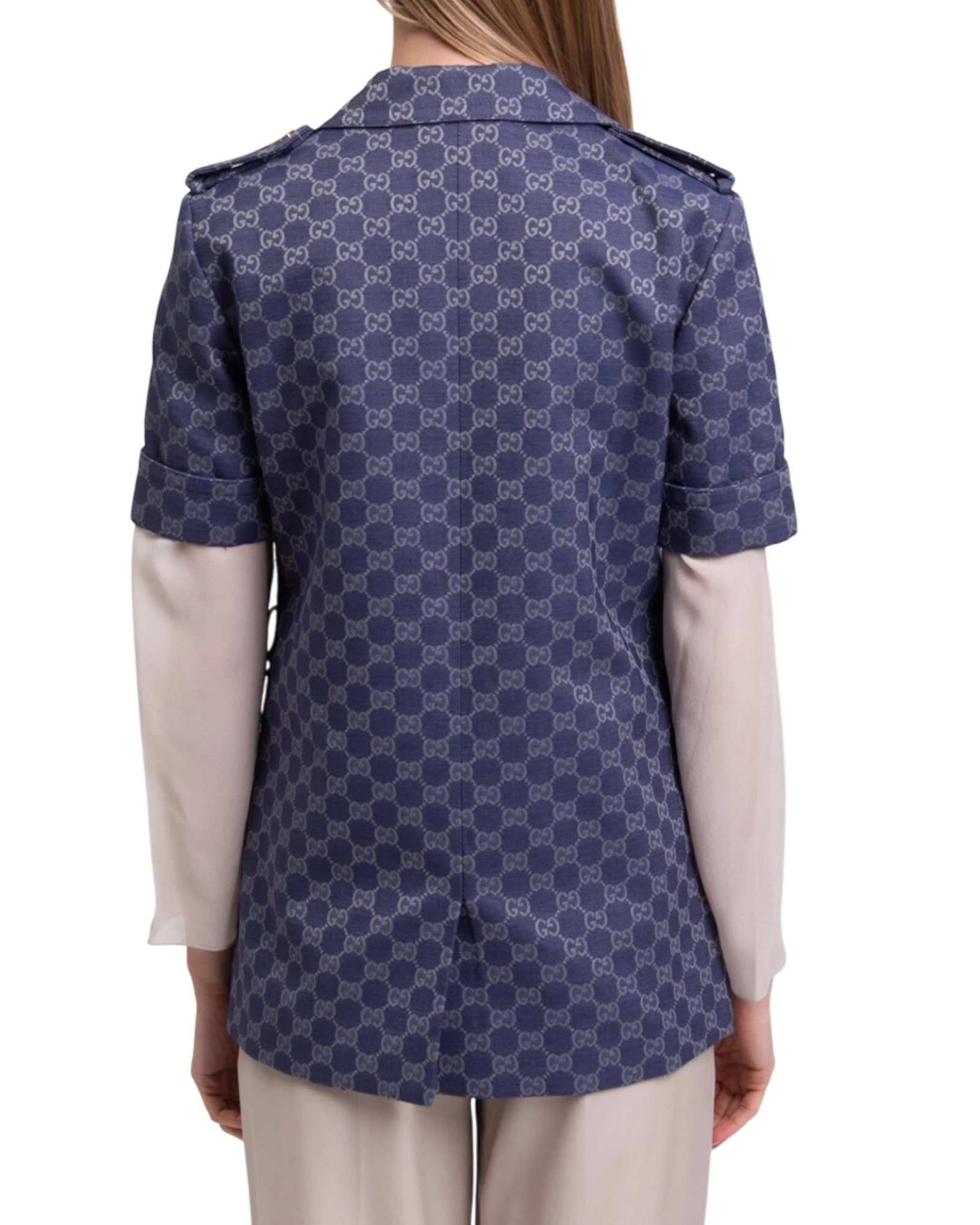 Gucci Interlocking GG Canvas Jacket Dress in Blue