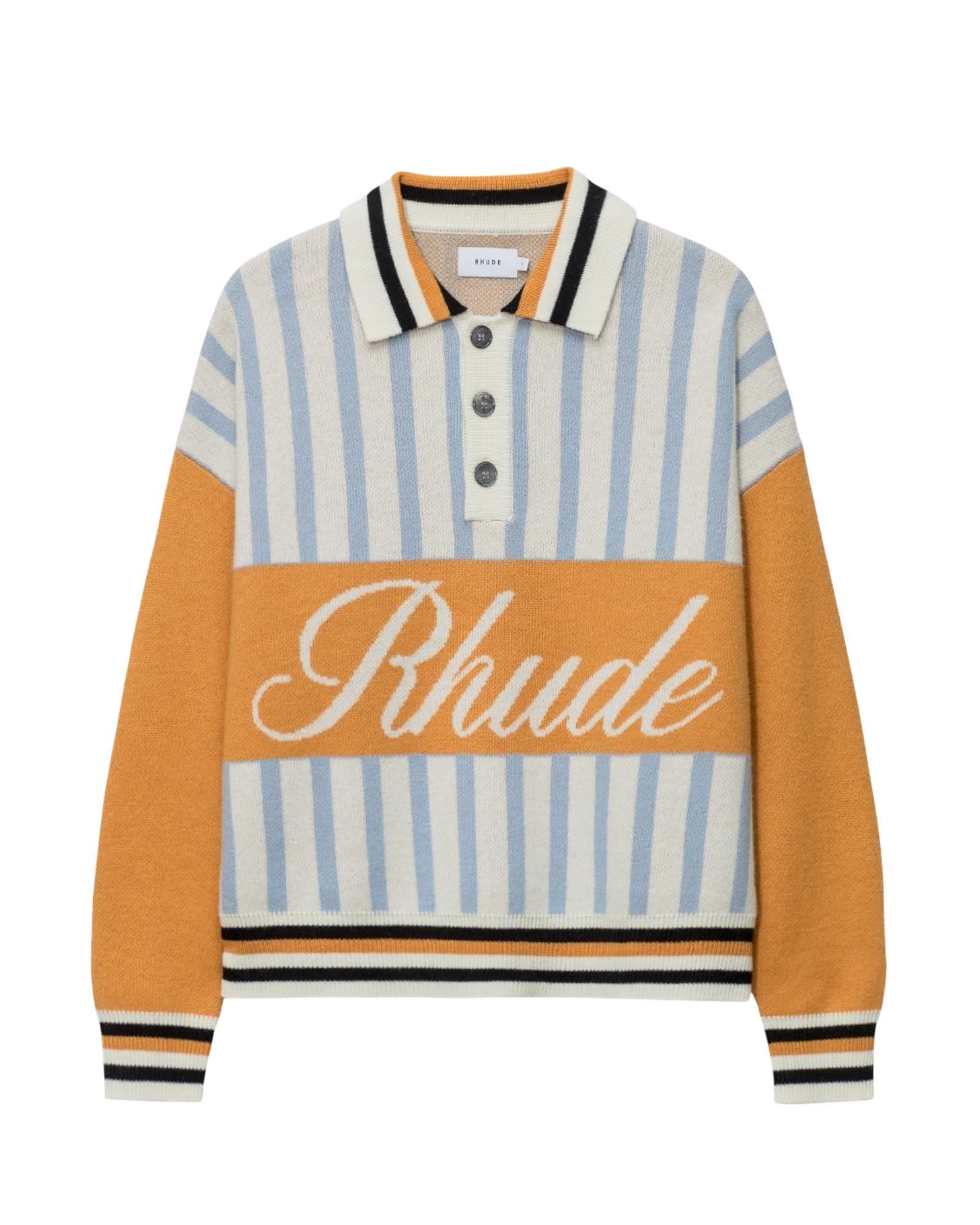 Rhude Amber Knit Rugby Polo Shirt