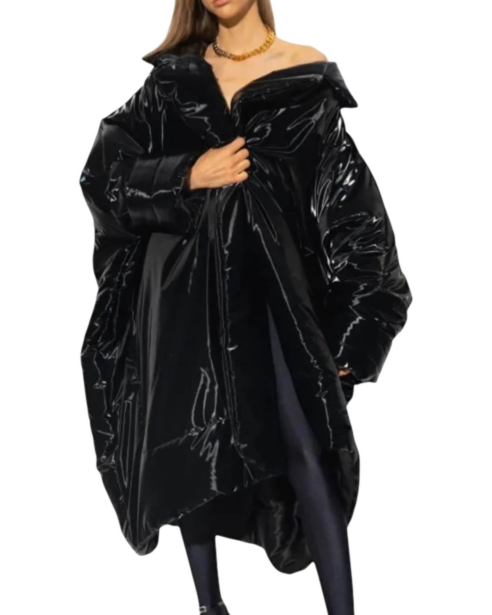 Saint Laurent Lacquered Effect Oversized Jacket