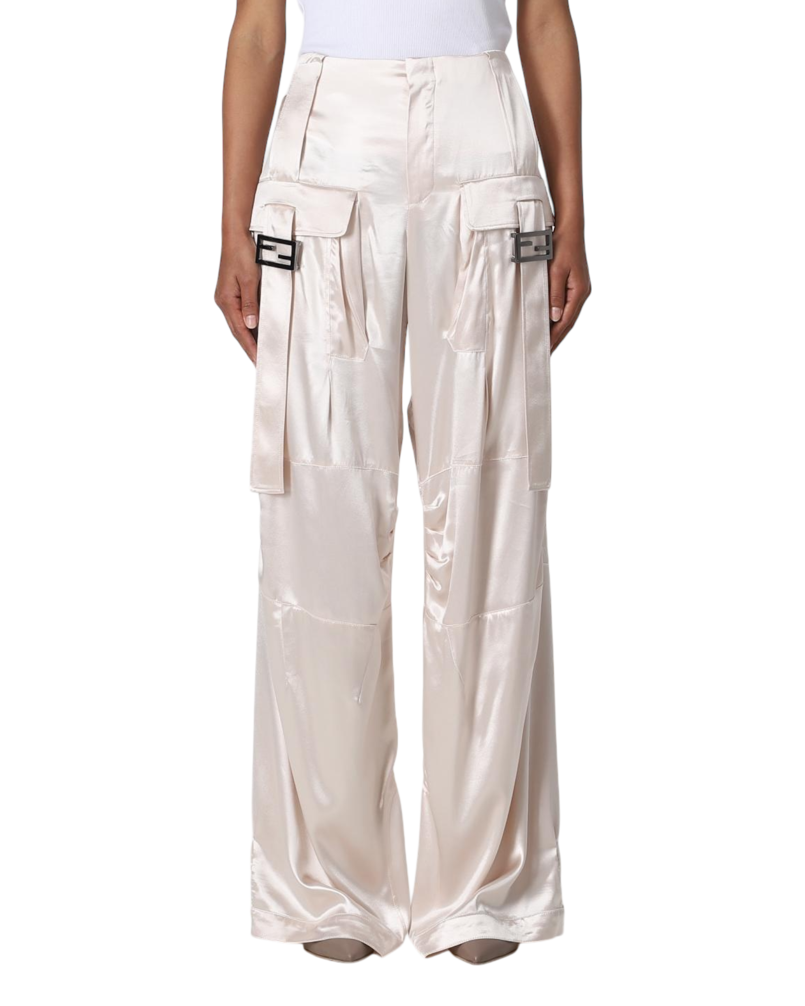 Fendi Buckled Satin Cargo Pants
