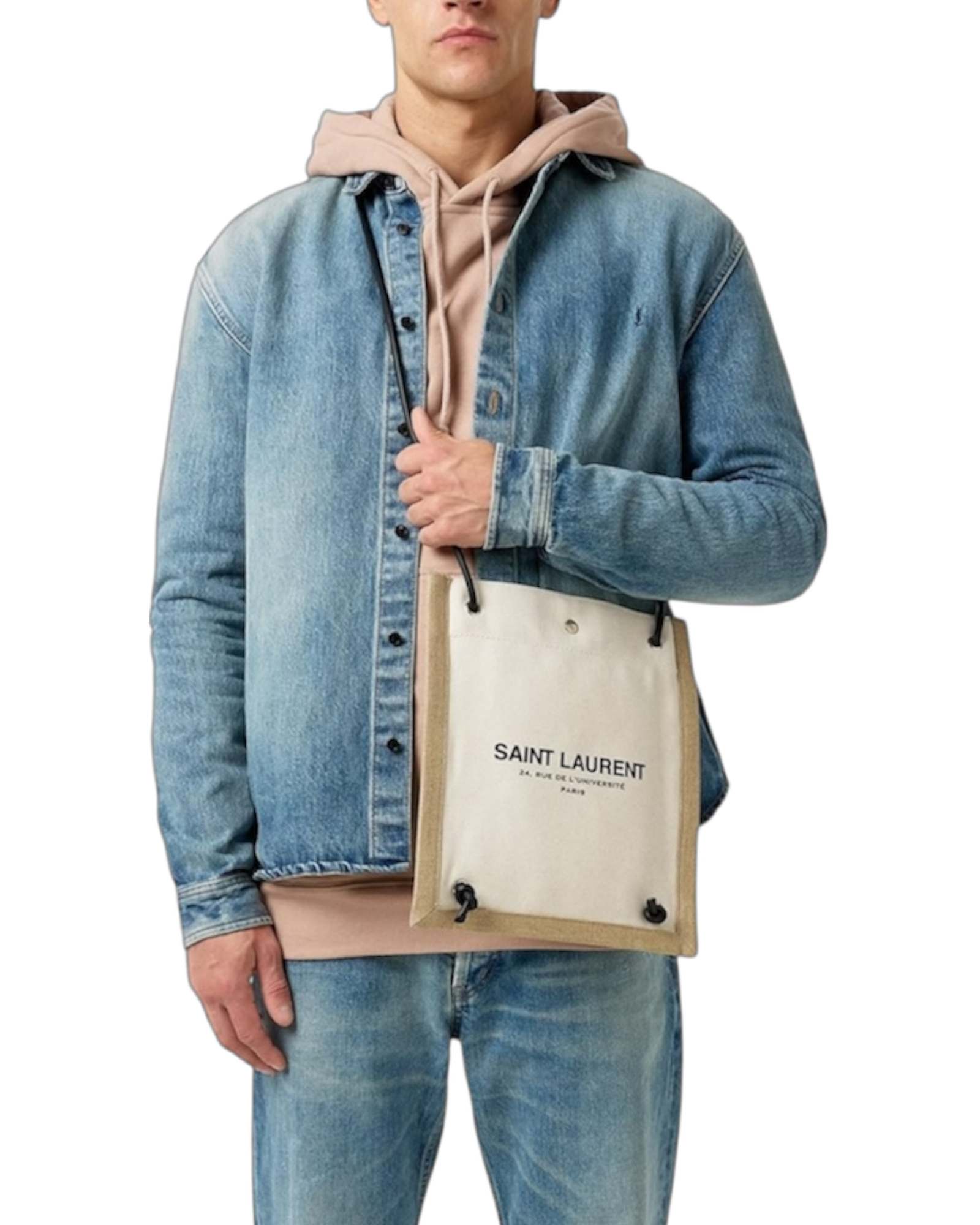 Saint Laurent Université Flat Bag in Linen