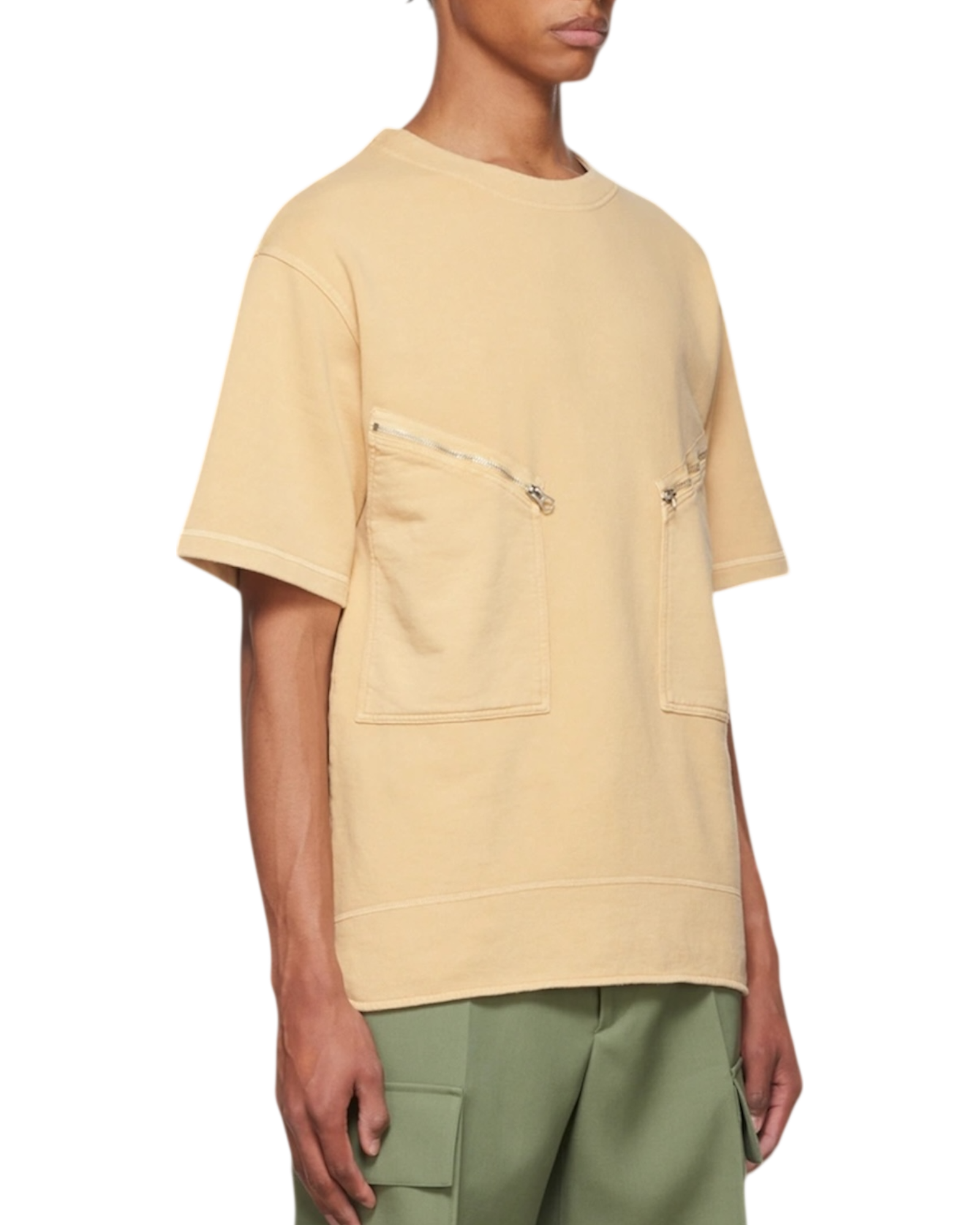 Jil Sander Zipped Patch Pocket Crewneck Shirt