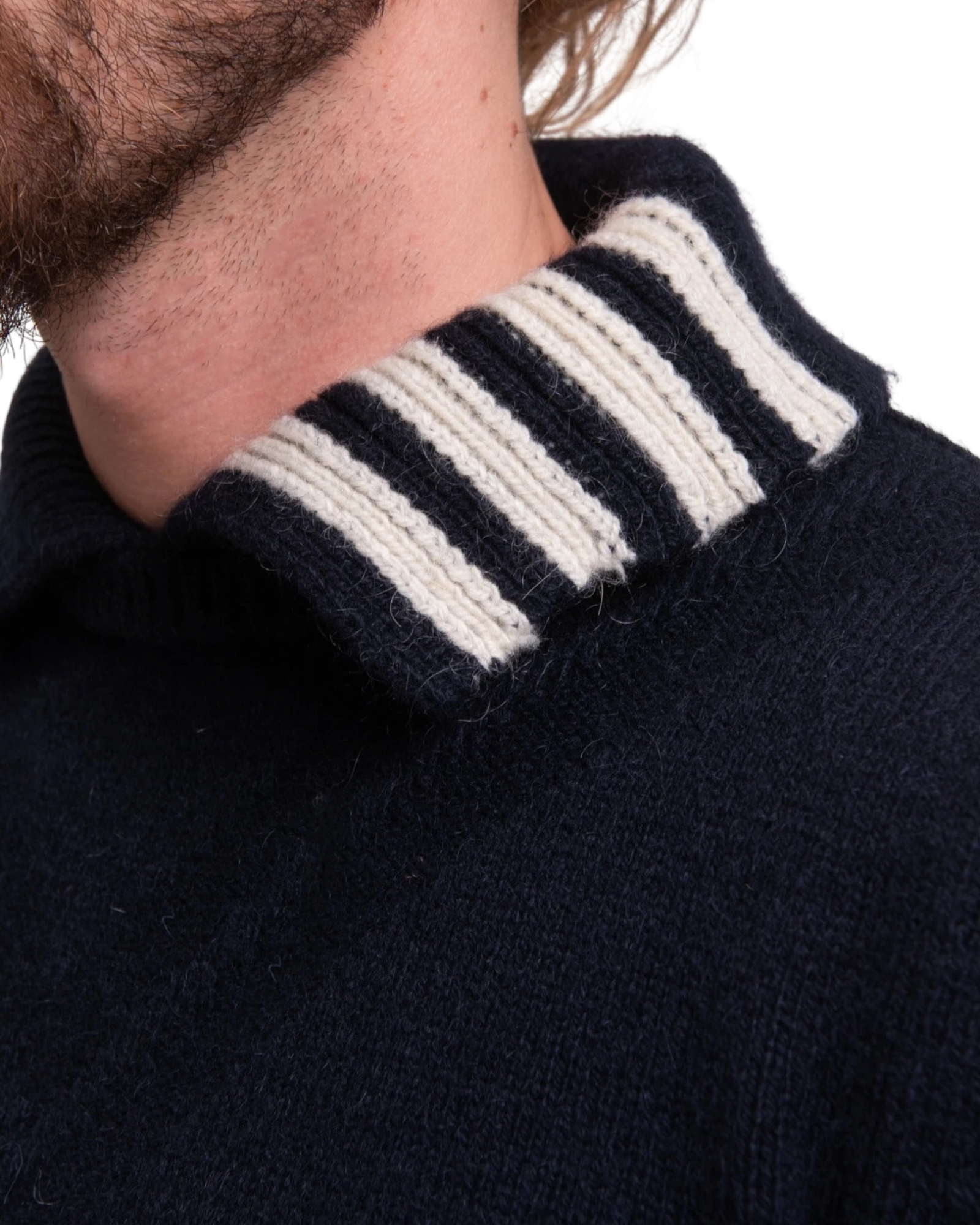 Thom Browne 4-Bar Polo Jumper in Navy