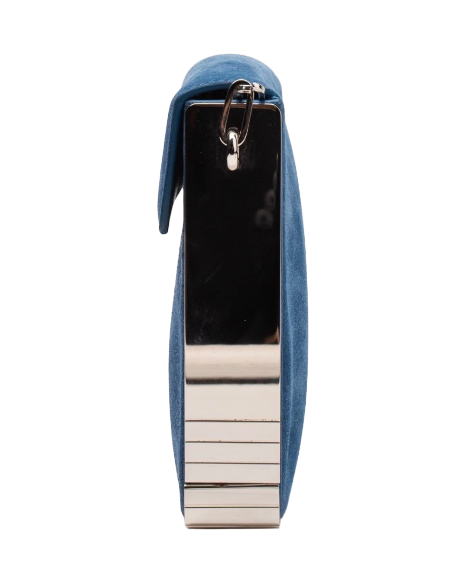 Mugler Suede Leather Crossbody Bag in Blue