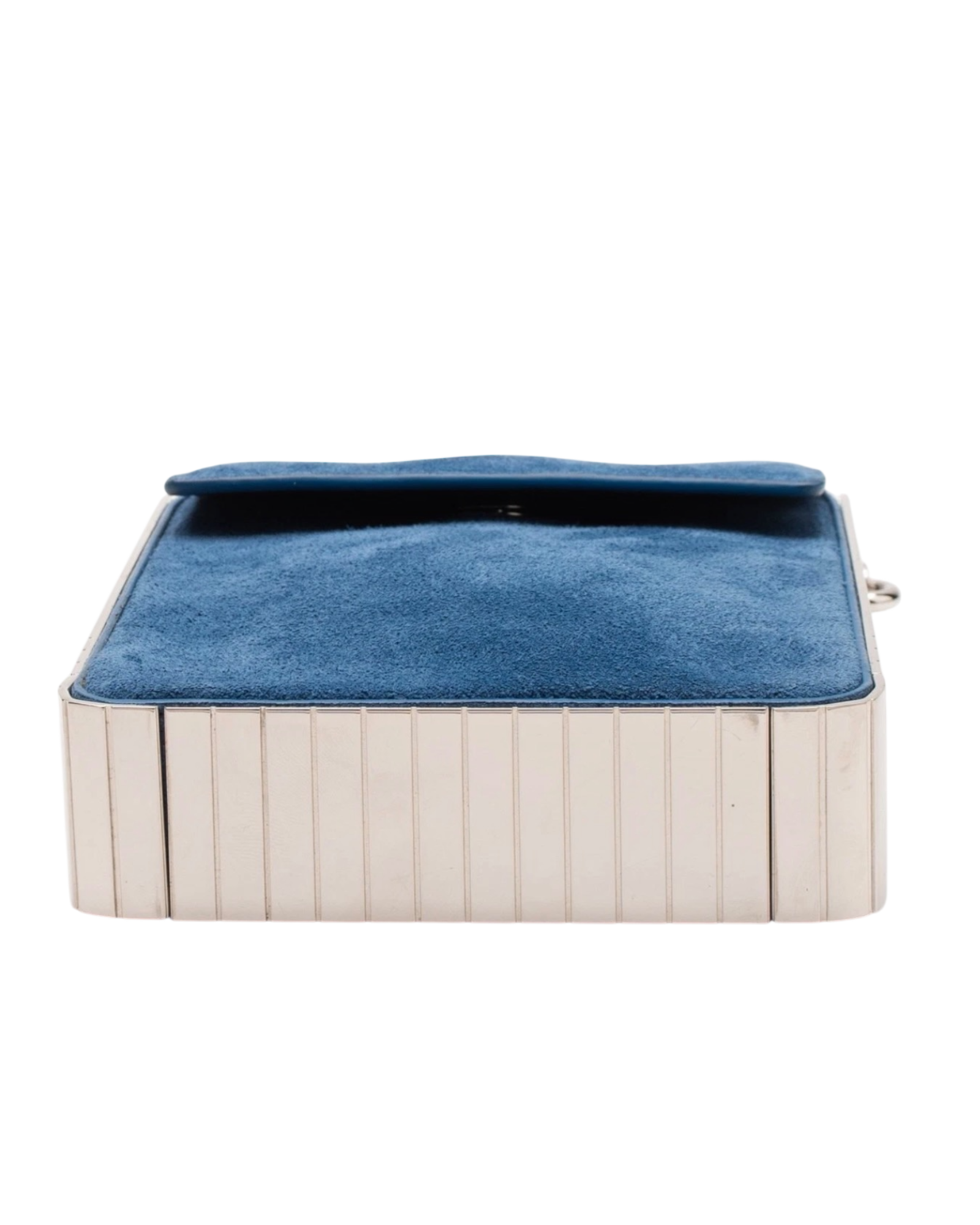 Mugler Suede Leather Crossbody Bag in Blue
