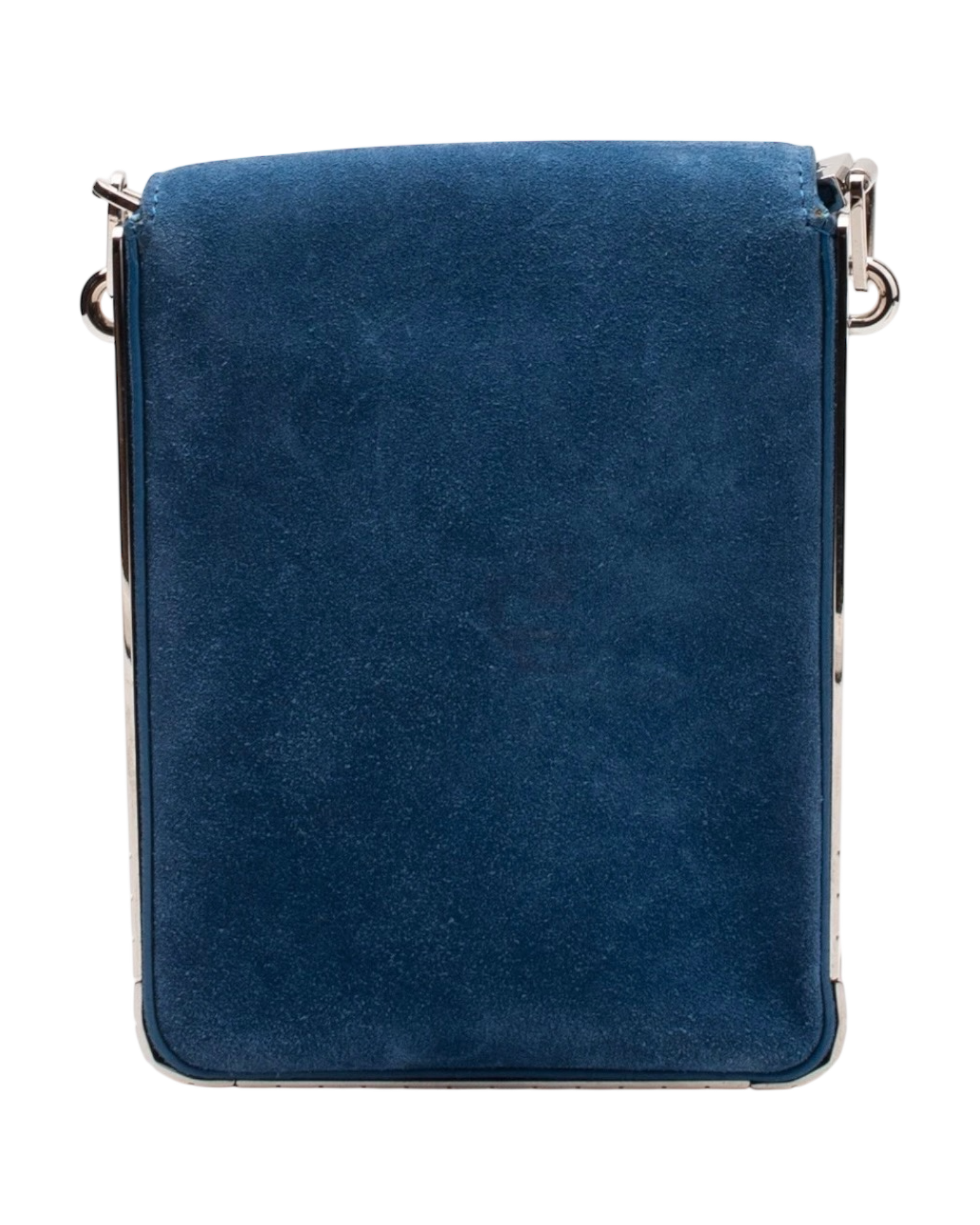 Mugler Suede Leather Crossbody Bag in Blue