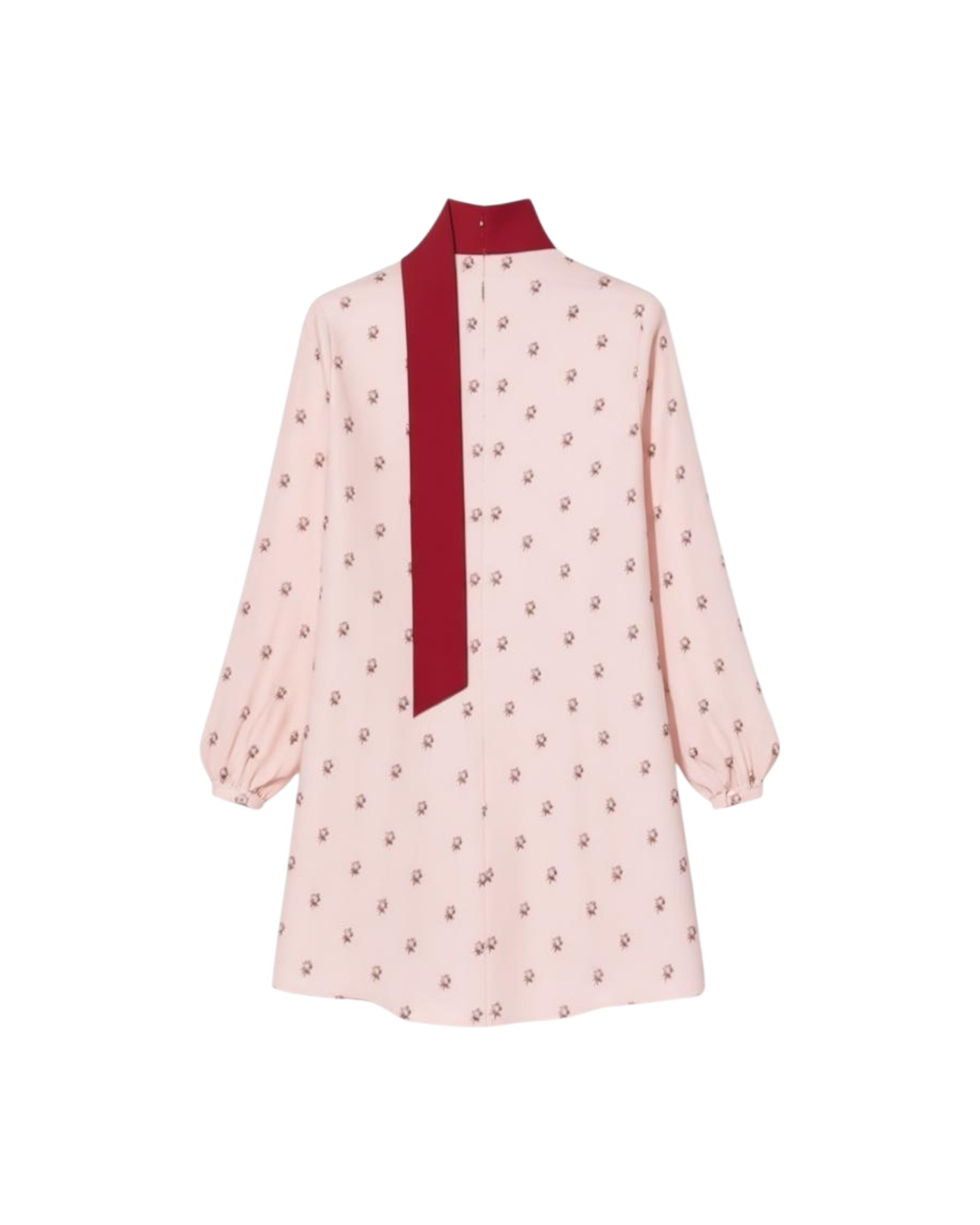 Valentino Tie Neck Floral-print Silk Crepe de Chine Mini Dress