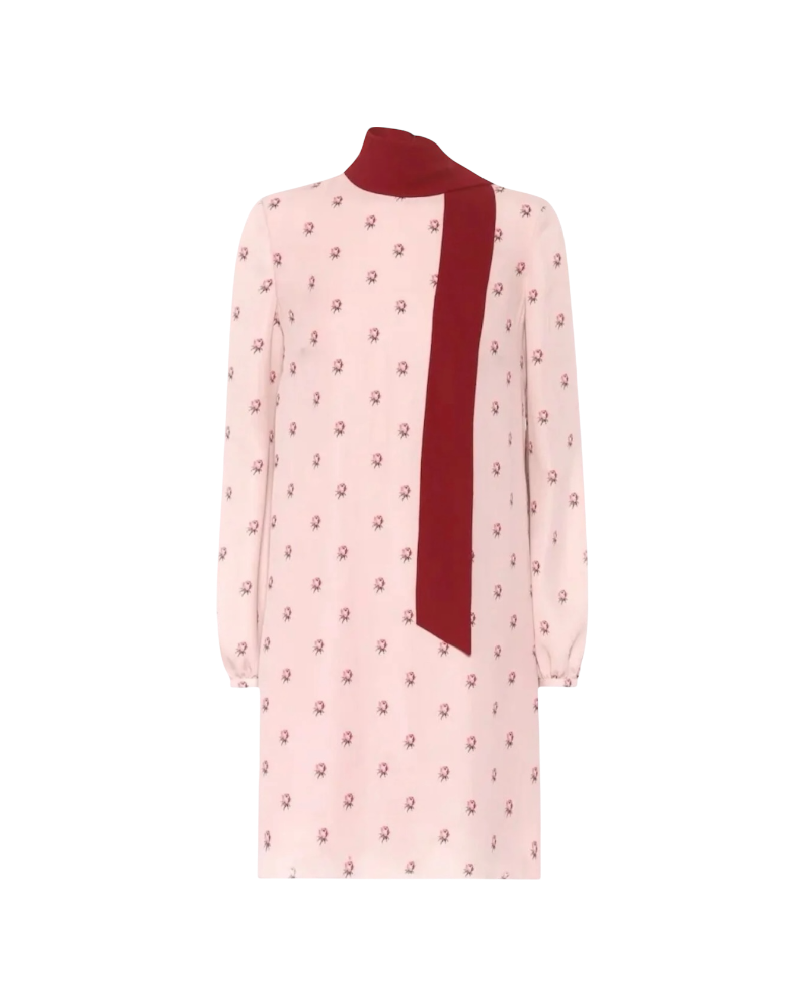 Valentino Tie Neck Floral-print Silk Crepe de Chine Mini Dress