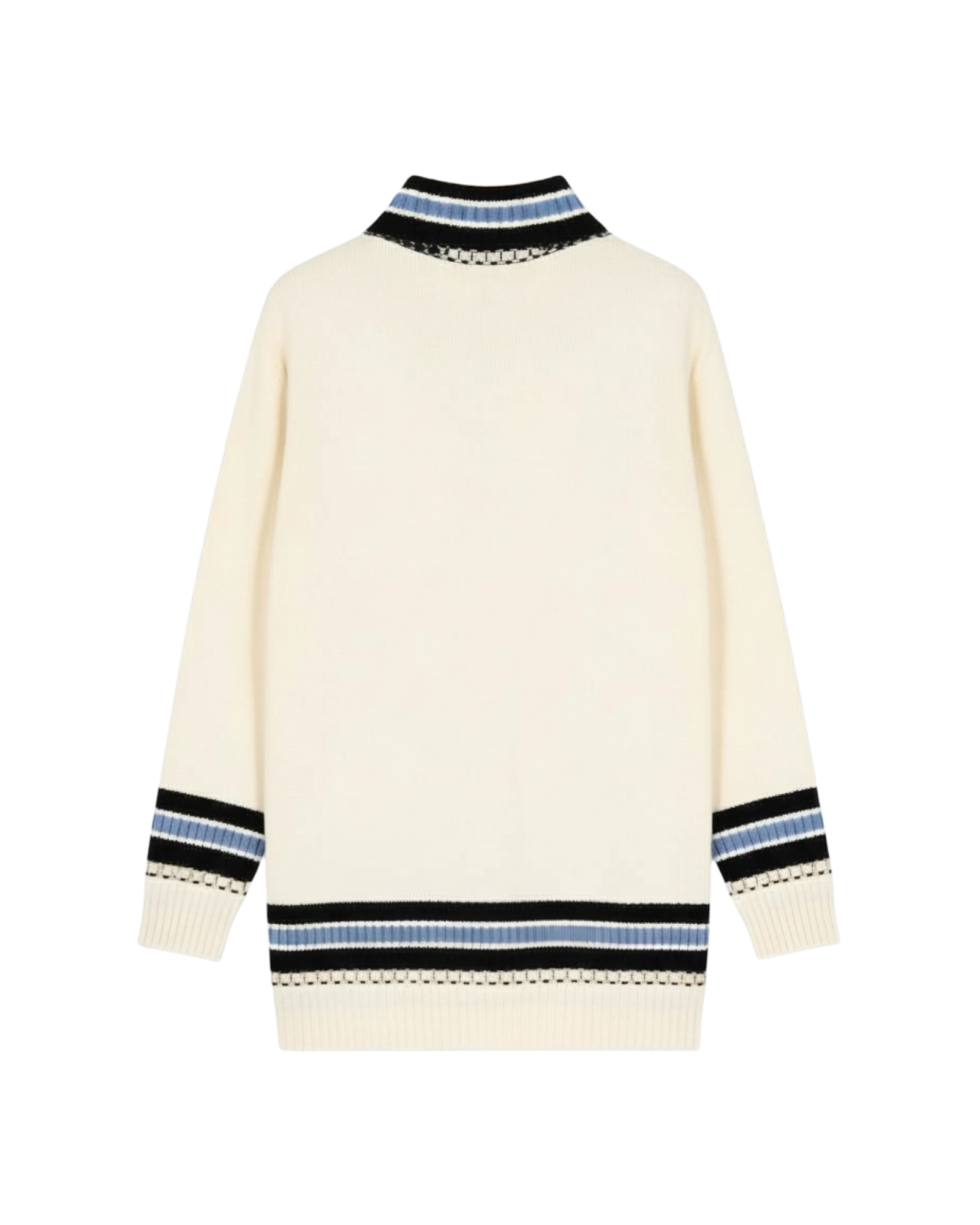 Burberry Ring Chain Button Embellished Twill Knit Sweater