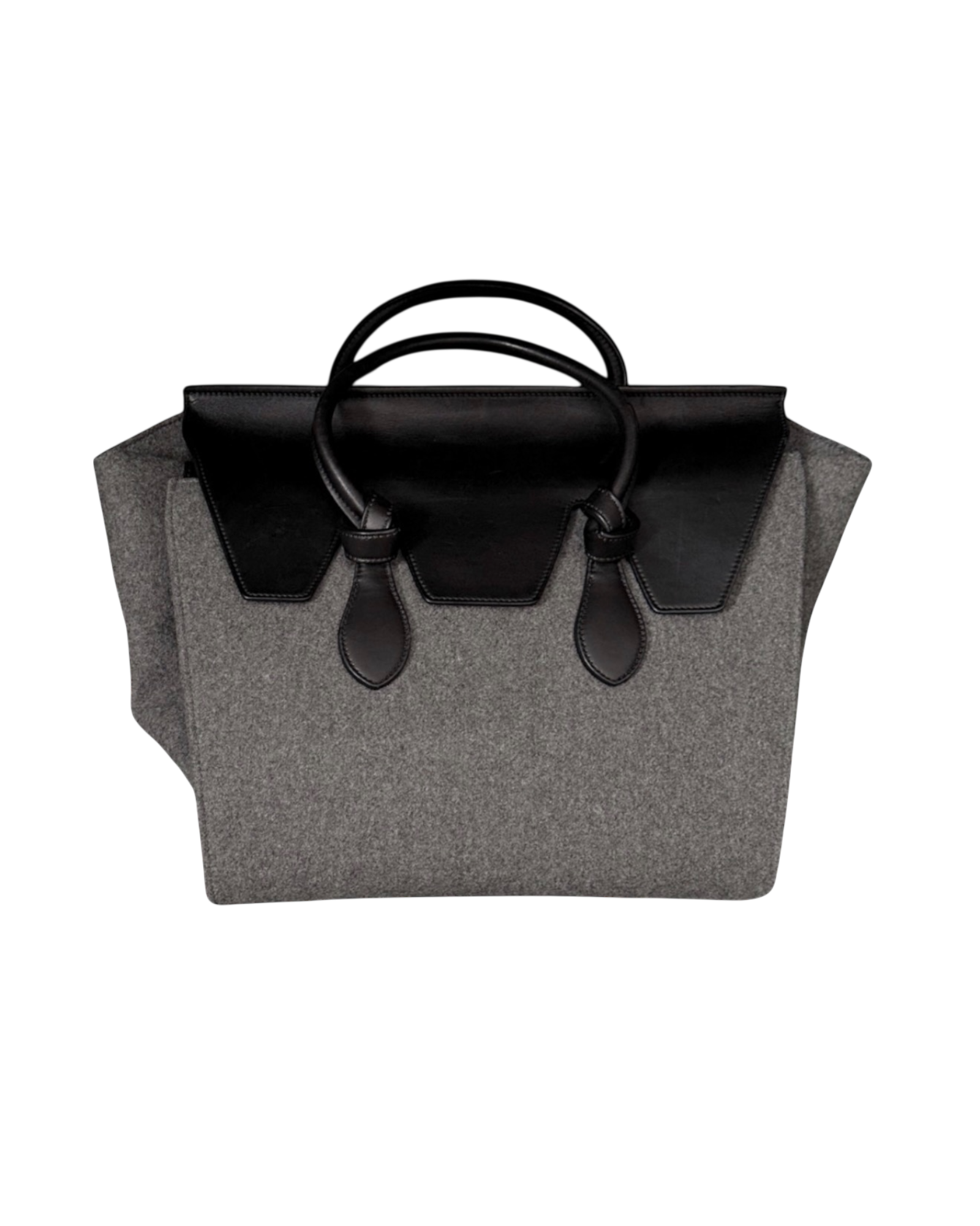 Celine Tie Bag in Felt & Calfskin Leather