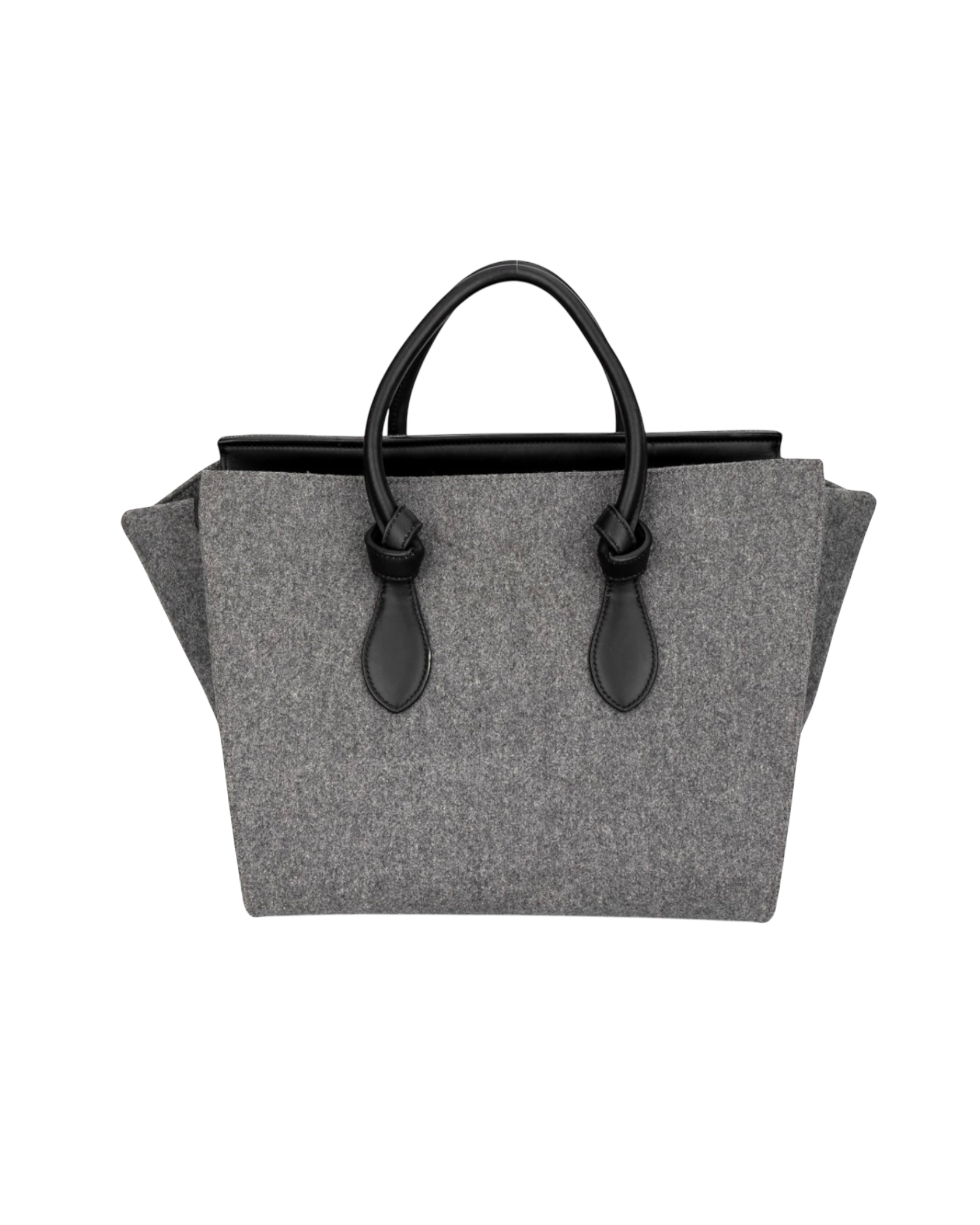 Celine Tie Bag in Felt & Calfskin Leather